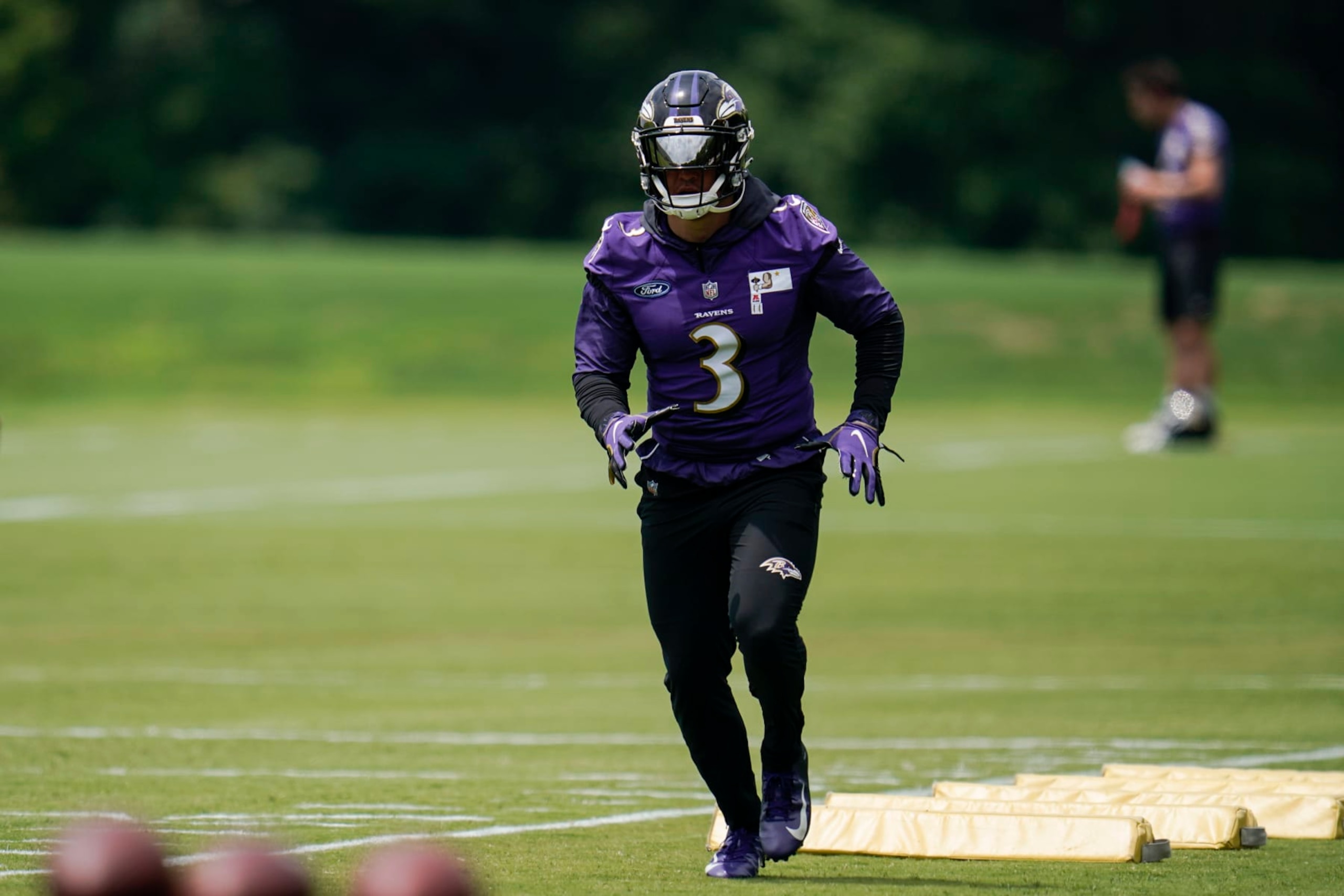 Baltimore Ravens linebacker L.J. Fort works out during the team's NFL football organized team activities, Tuesday, June 8, 2021, in Owings Mills, Md. (AP Photo/Julio Cortez)