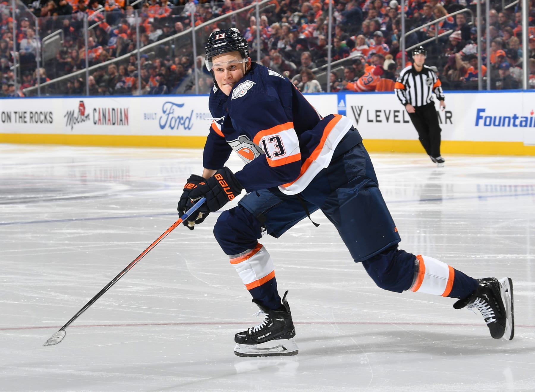 EDMONTON, CANADA - NOVEMBER 16: Jesse Puljujarvi #13 of the Edmonton Oilers skates during the game against the Los Angeles Kings on November 16, 2022 at Rogers Place in Edmonton, Alberta, Canada. (Photo by Andy Devlin/NHLI via Getty Images)