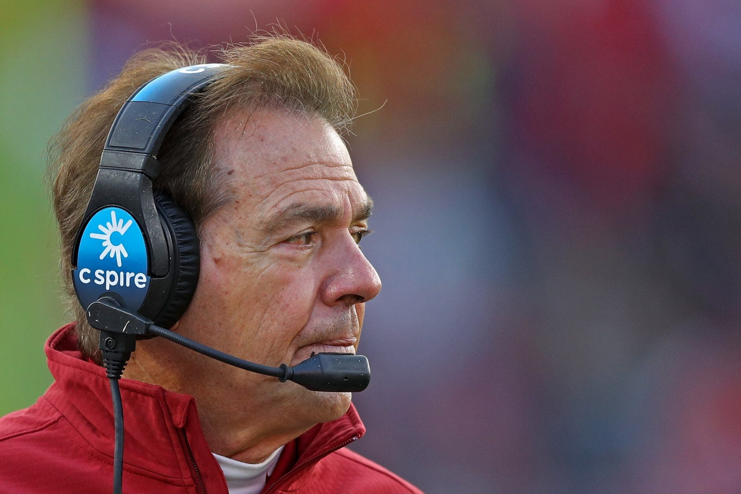 OXFORD, MISSISSIPPI - NOVEMBER 12: head coach Nick Saban of the Alabama Crimson Tide  during the game against the Mississippi Rebels at Vaught-Hemingway Stadium on November 12, 2022 in Oxford, Mississippi. (Photo by Justin Ford/Getty Images)