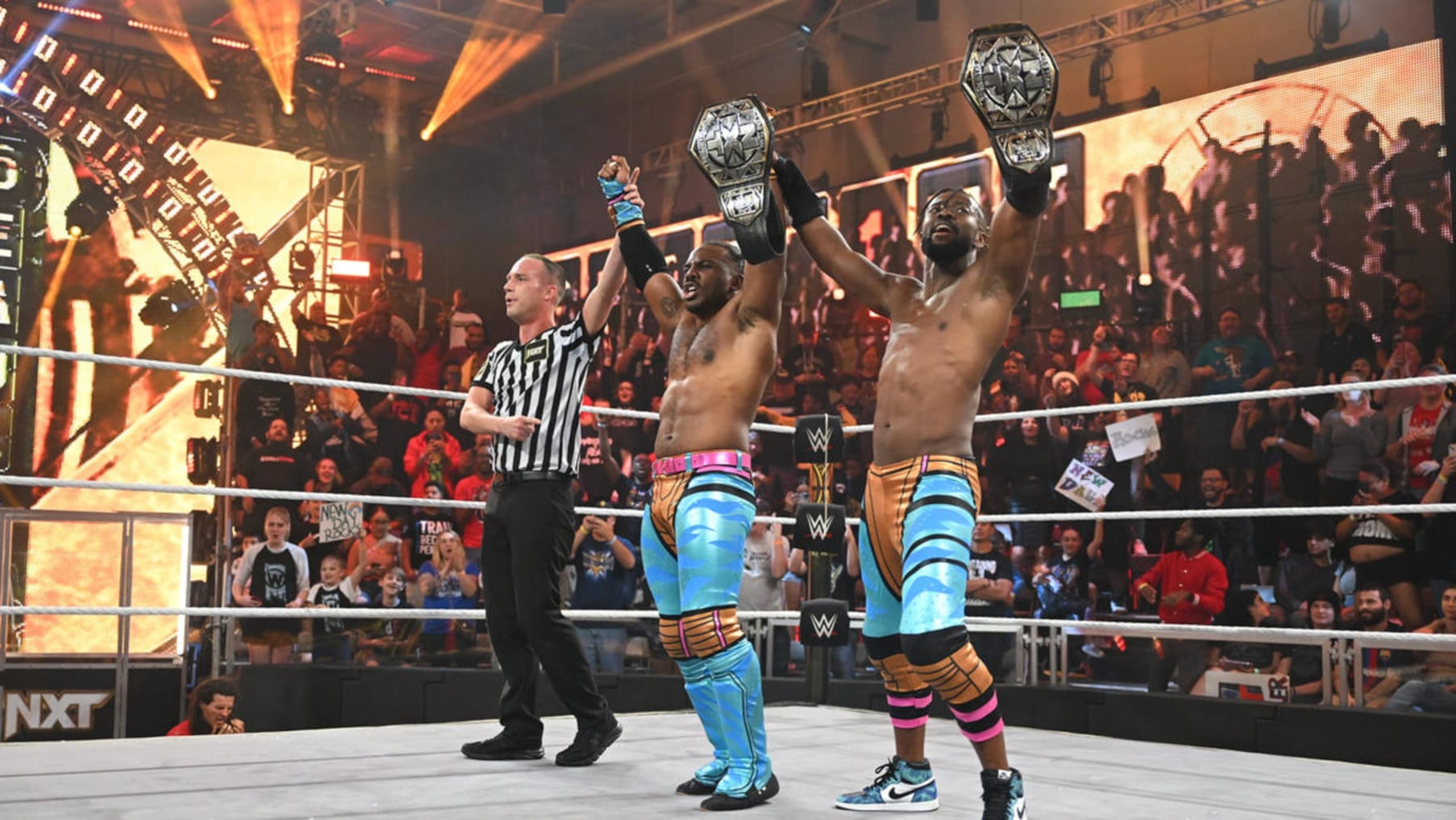 The New Day have become triple-crown tag team champions after capturing the NXT titles. 