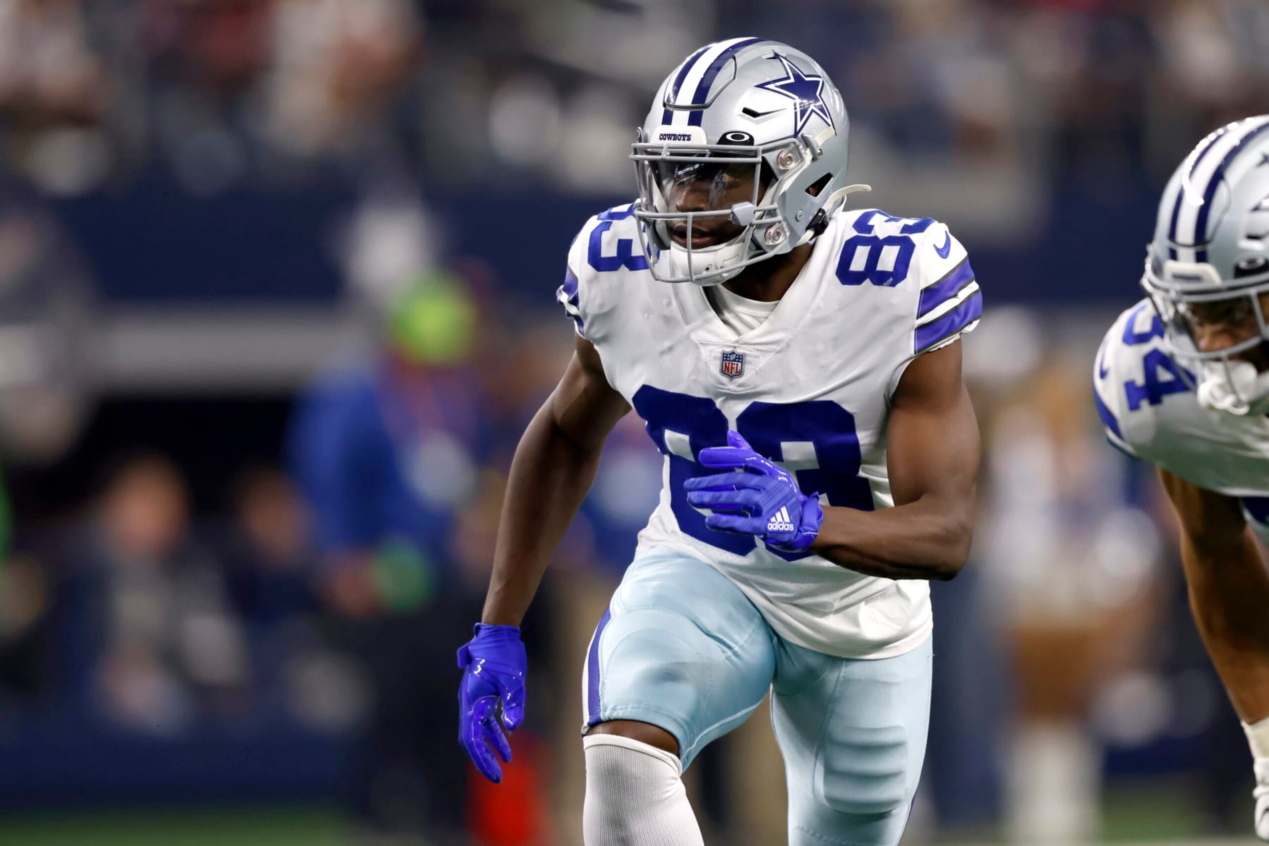 Dallas Cowboys' James Washington (83) plays against the Houston Texans during an NFL football game in Arlington, Texas, Sunday, Dec. 11, 2022. (AP Photo/Ron Jenkins)