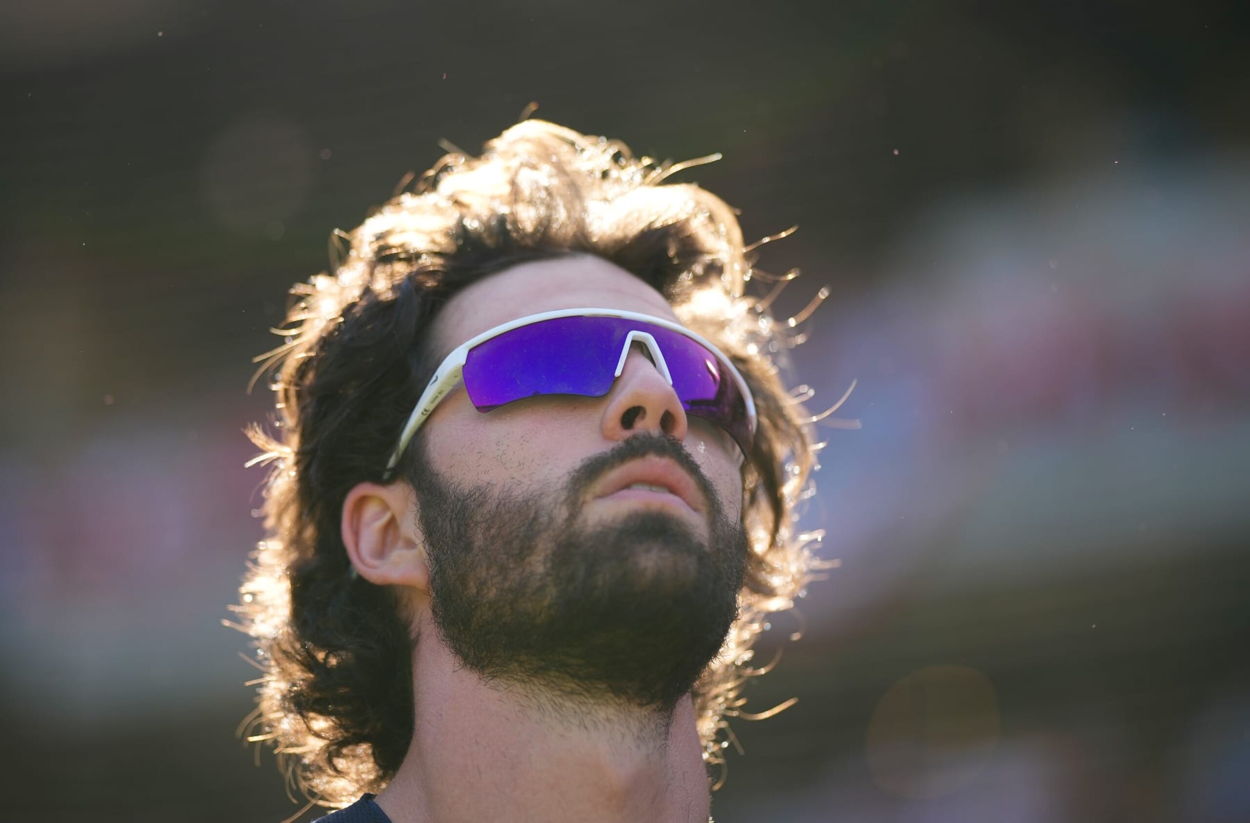 PENNSYLVANIA, PA - OCTOBER 15: Dansby Swanson #7 of the Atlanta Braves looks on during the National Anthem before game four of the National League Division Series at Citizens Bank Park on October 15, 2022 in Philadelphia, Pennsylvania. (Photo by Kevin D. Liles/Atlanta Braves/Getty Images)