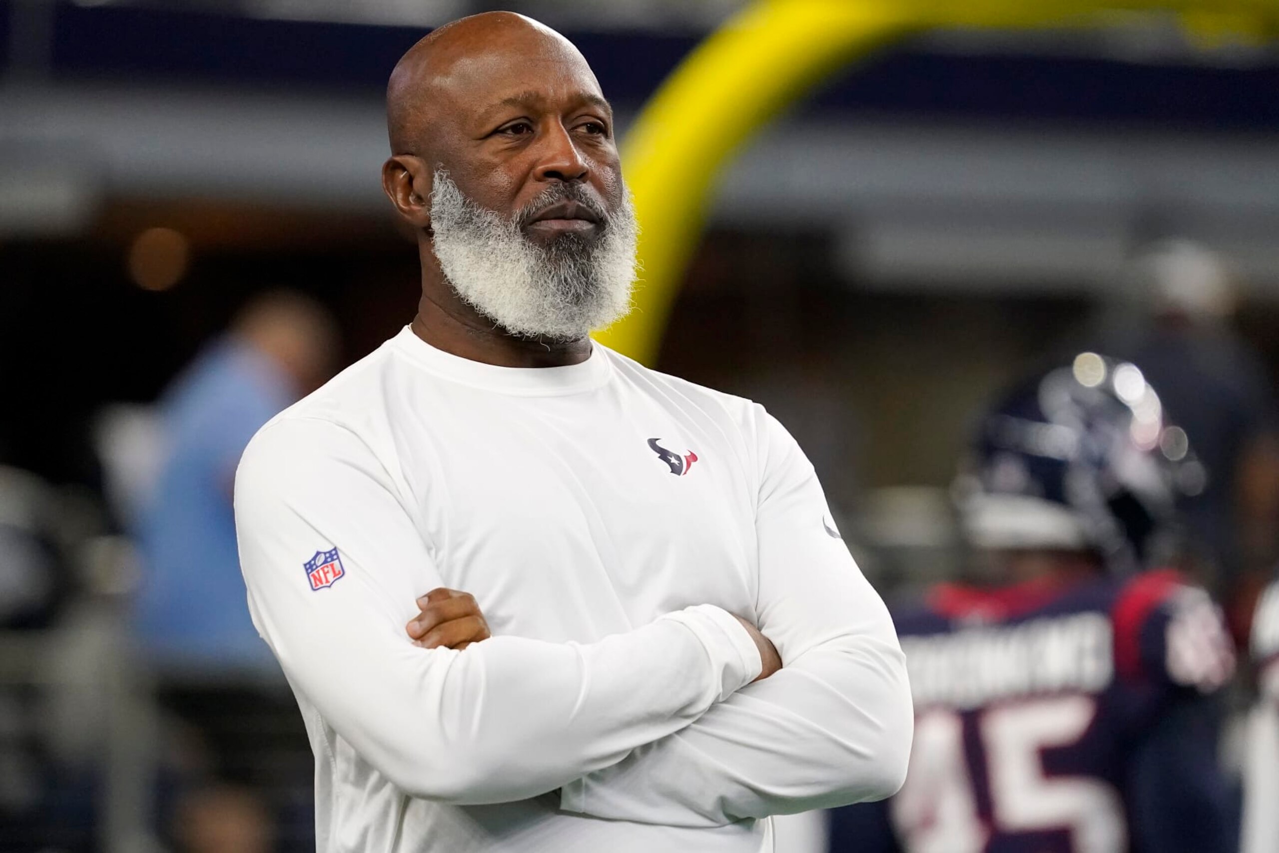 ARLINGTON, TEXAS - DECEMBER 11: Head coach Lovie Smith of the Houston Texans looks on prior to a game against the Dallas Cowboys at AT&T Stadium on December 11, 2022 in Arlington, Texas. (Photo by Sam Hodde/Getty Images)