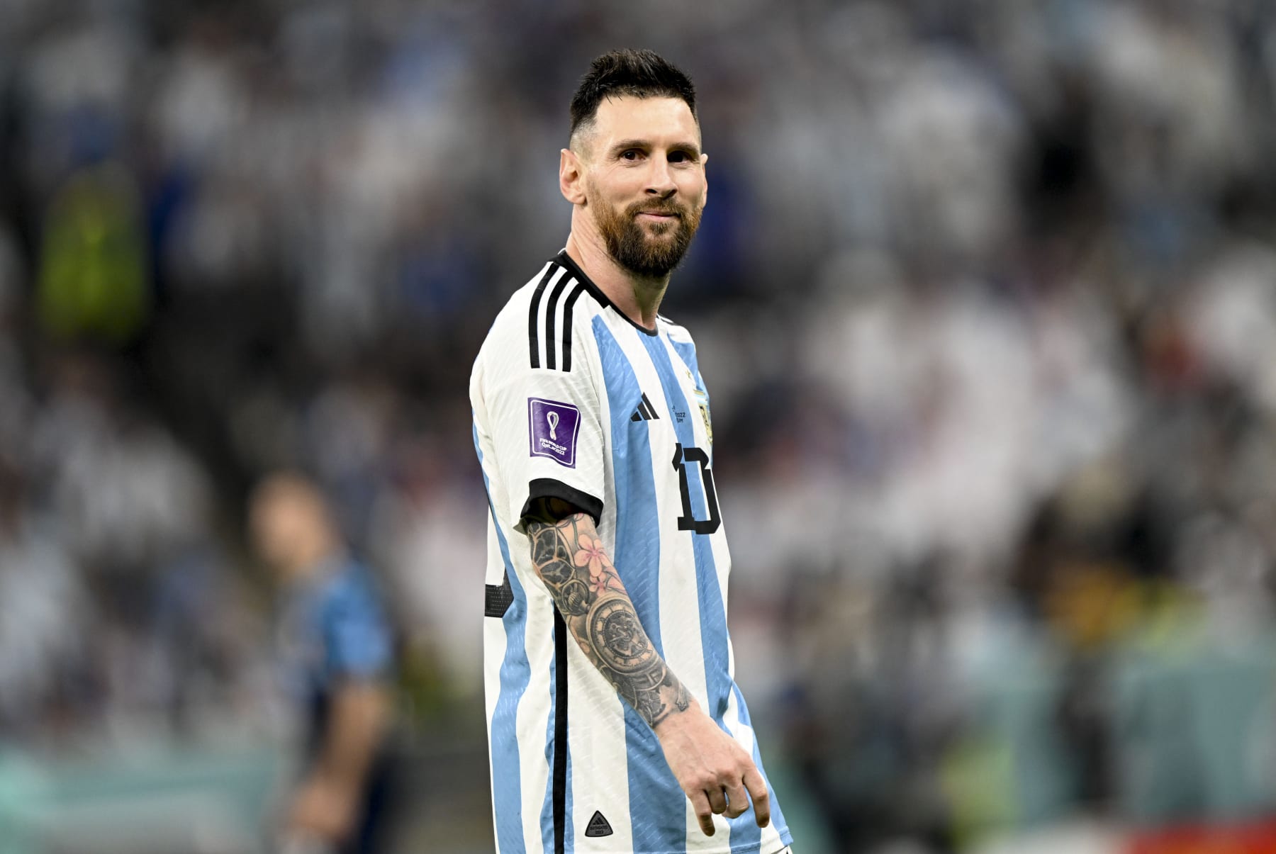 LUSAIL CITY, QATAR - DECEMBER 13: Lionel Messi (10) of Argentina is seen during the FIFA World Cup Qatar 2022 Semi-Final match between Argentina and Croatia at Lusail Stadium on December 13, 2022, in Lusail City, Qatar. (Photo by Ercin Erturk/Anadolu Agency via Getty Images)