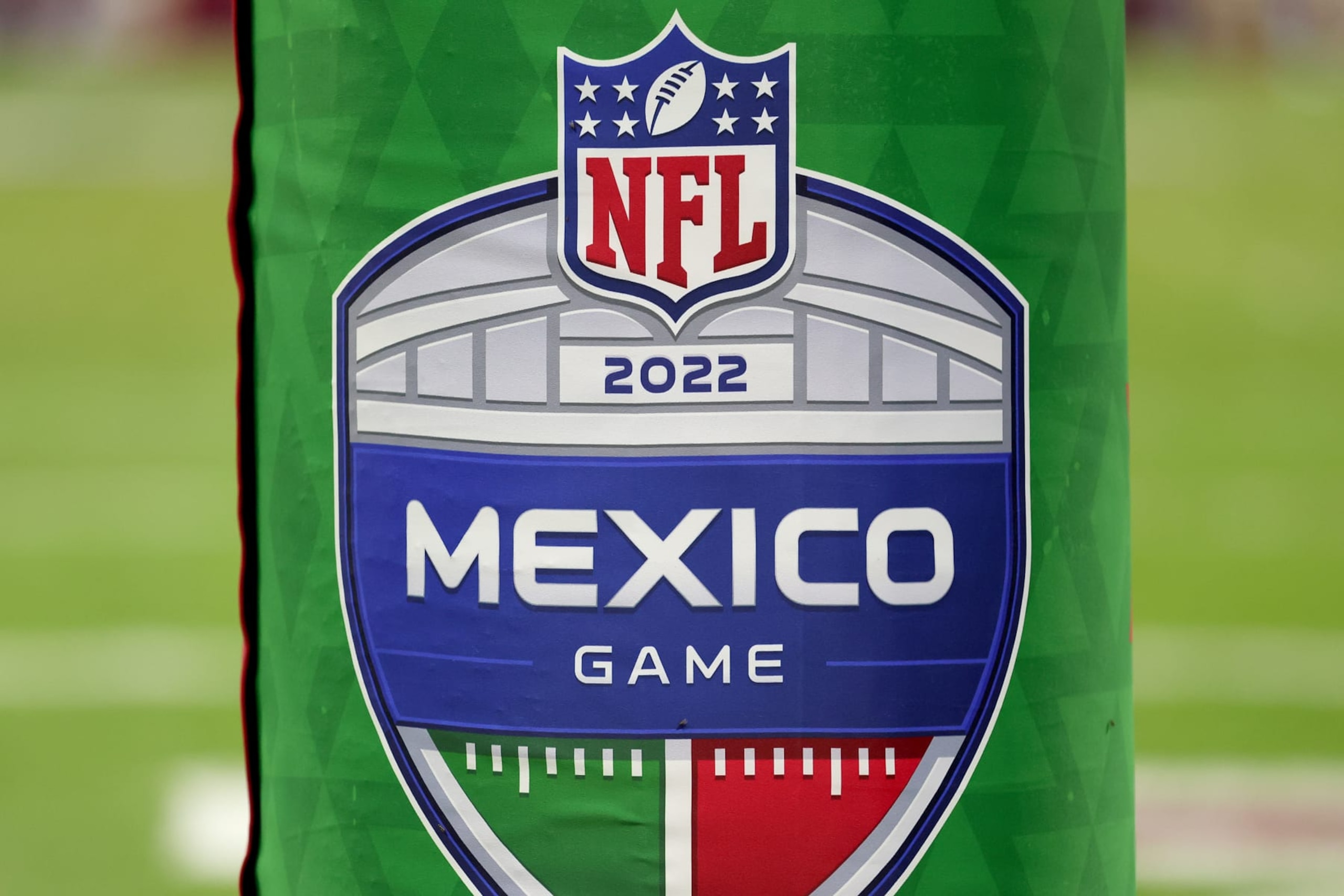 MEXICO CITY, MEXICO - NOVEMBER 21: The logo for the game between the San Francisco 49ers and the Arizona Cardinals at Estadio Azteca on November 21, 2022 in Mexico City, Mexico. (Photo by Sean M. Haffey/Getty Images)