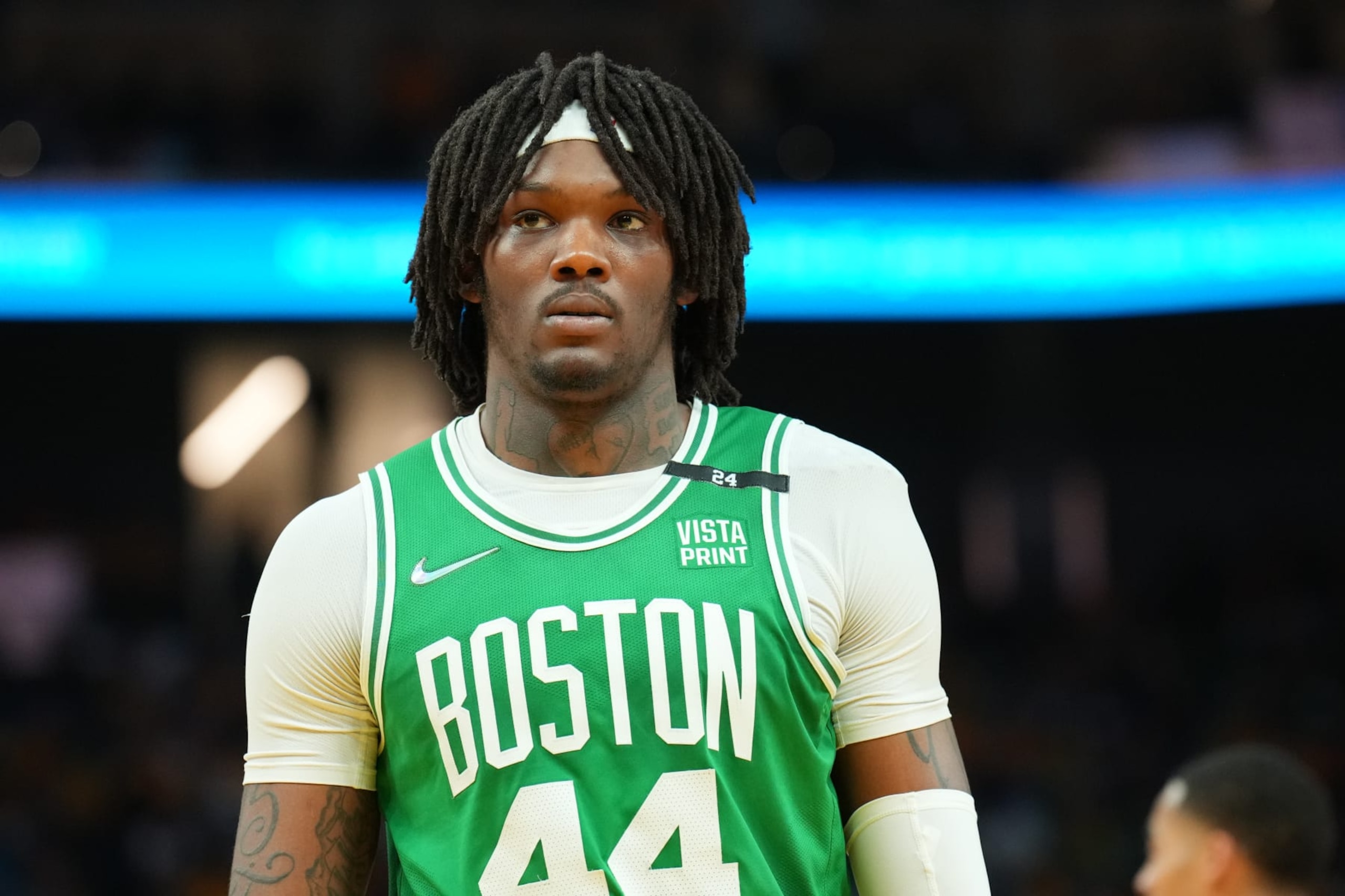 SAN FRANCISCO, CA - JUNE 2: Robert Williams III #44 of the Boston Celtics looks on during Game One of the 2022 NBA Finals on June 2, 2022 at Chase Center in San Francisco, California. NOTE TO USER: User expressly acknowledges and agrees that, by downloading and or using this photograph, user is consenting to the terms and conditions of Getty Images License Agreement. Mandatory Copyright Notice: Copyright 2022 NBAE (Photo by Jesse D. Garrabrant/NBAE via Getty Images)