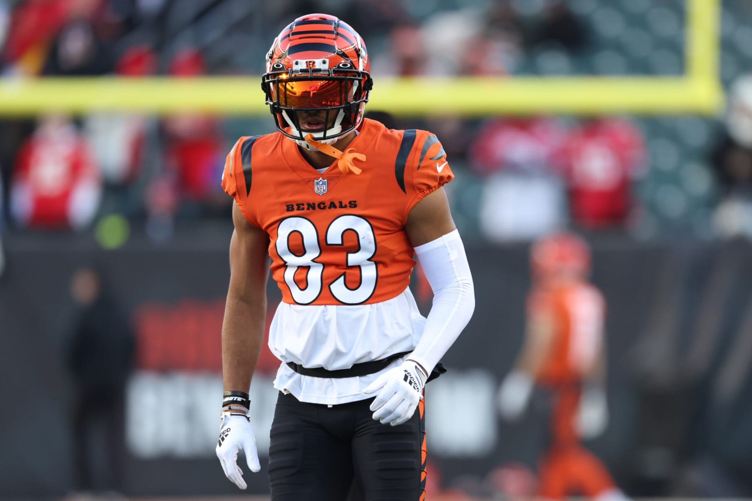 CINCINNATI, OH - DECEMBER 04: Cincinnati Bengals wide receiver Tyler Boyd (83) warms up before the game against the Kansas City Chiefs and the Cincinnati Bengals on December 3, 2022, at the Paycor Stadium in Cincinnati, OH. (Photo by Ian Johnson/Icon Sportswire via Getty Images)