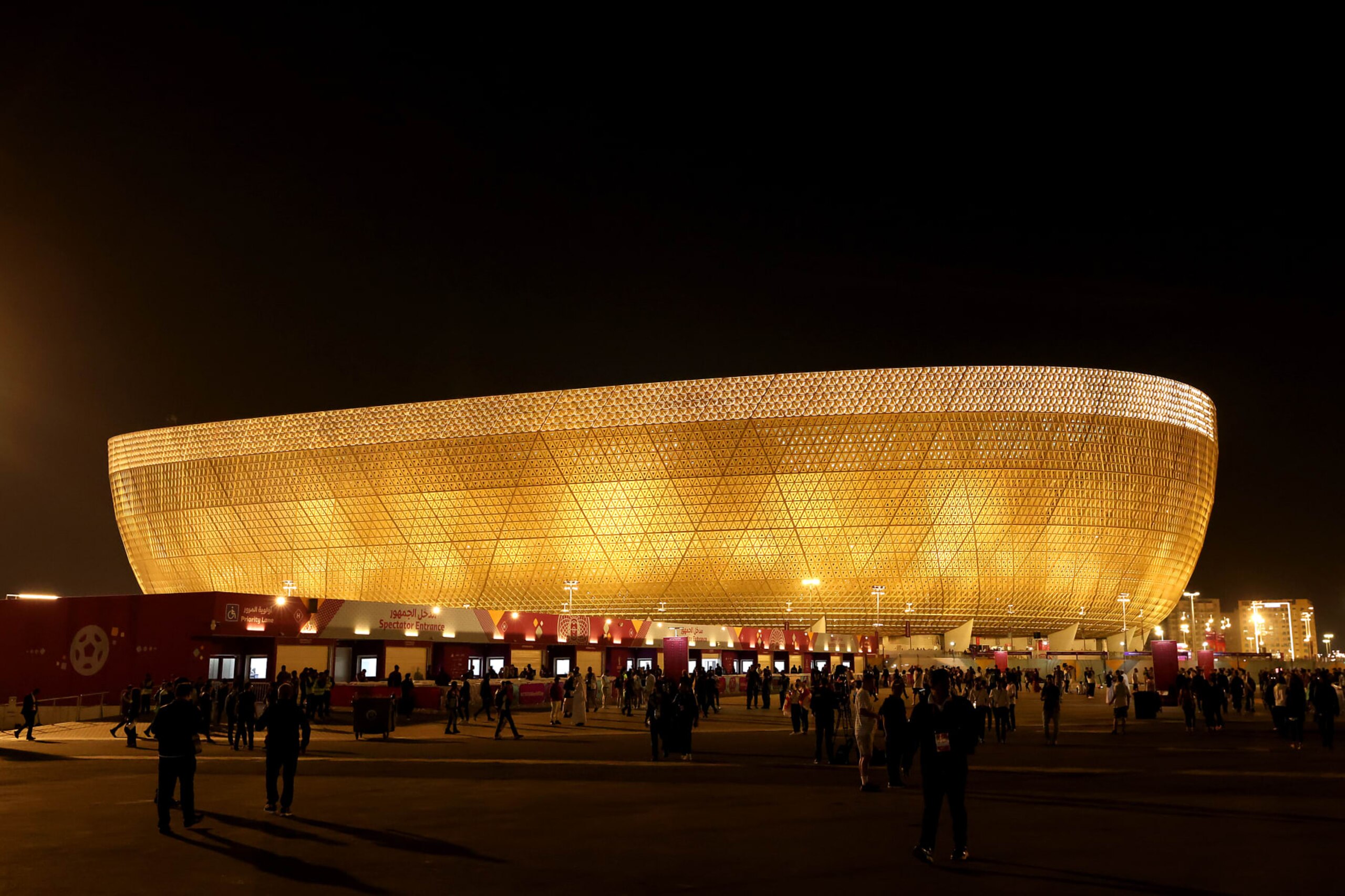 LUSAIL CITY, QATAR - DECEMBER 13: General view outside the stadium prior to the FIFA World Cup Qatar 2022 semi final match between Argentina and Croatia at Lusail Stadium on December 13, 2022 in Lusail City, Qatar. (Photo by Catherine Ivill/Getty Images)