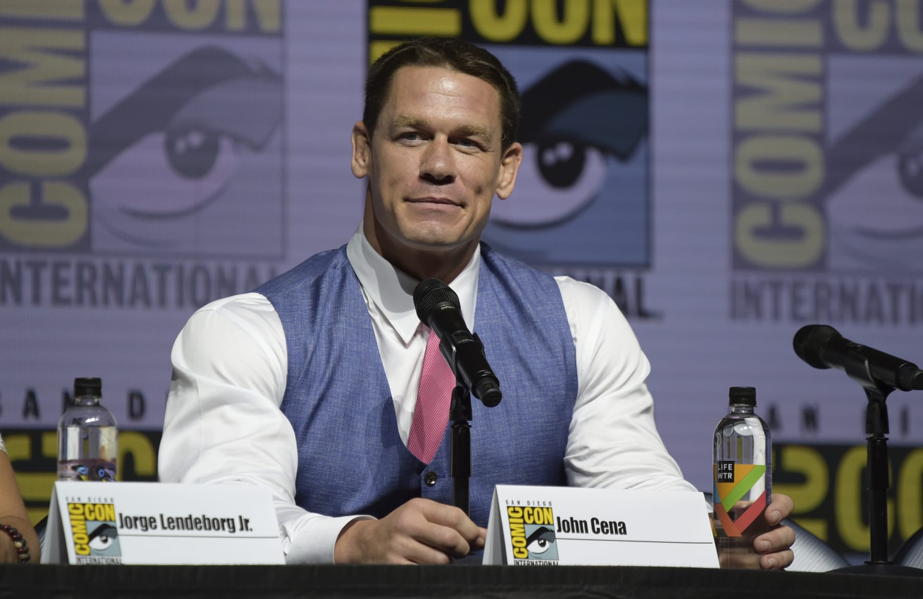 John Cena attends the "Bumblebee" panel on day two of Comic-Con International on Friday, July 20, 2018, in San Diego. (Photo by Richard Shotwell/Invision/AP)