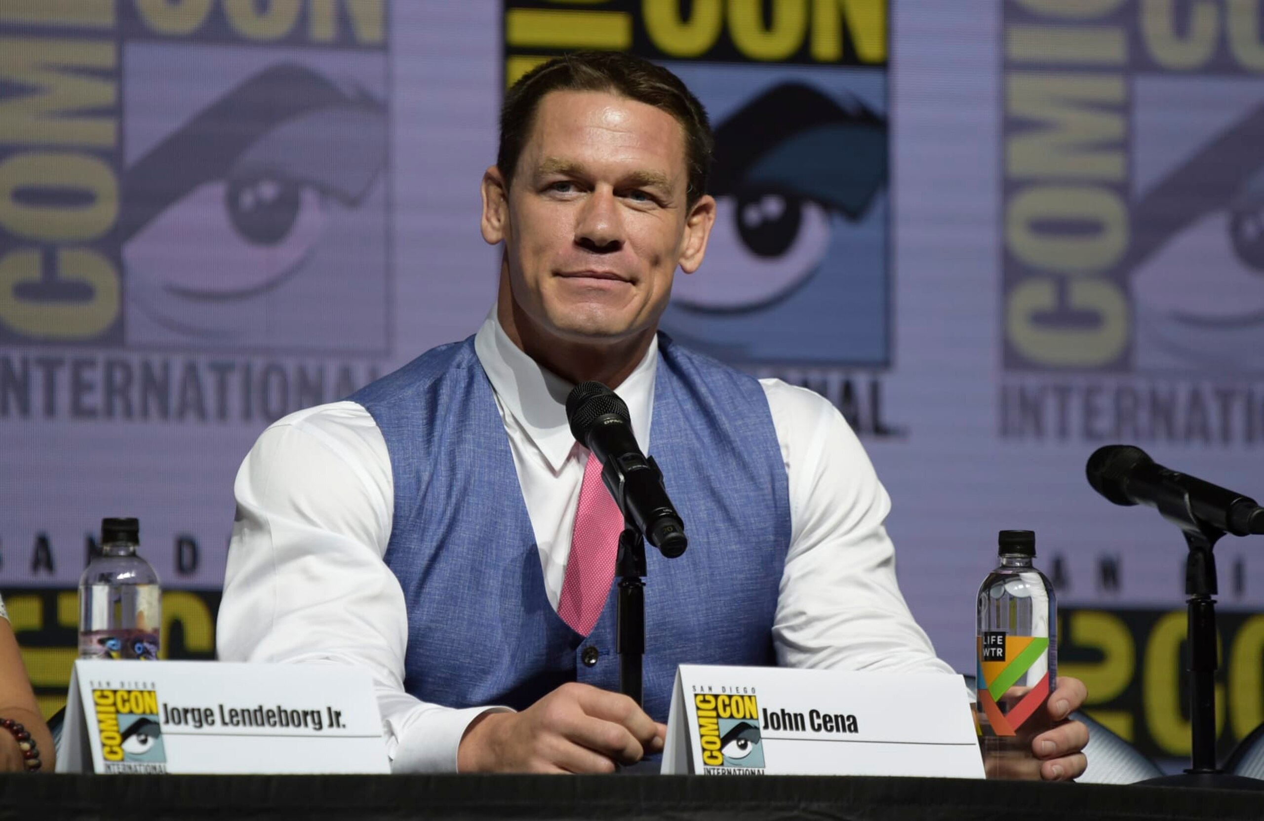 John Cena attends the "Bumblebee" panel on day two of Comic-Con International on Friday, July 20, 2018, in San Diego. (Photo by Richard Shotwell/Invision/AP) John Cena attends the "Bumblebee" panel on day two of Comic-Con International on Friday, July 20, 2018, in San Diego. (Photo by Richard Shotwell/Invision/AP)