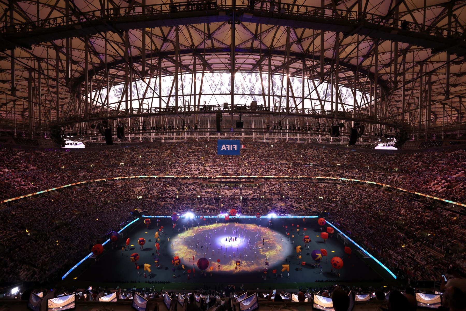 LUSAIL CITY, QATAR - DECEMBER 18: A general view of the closing ceremony prior to the FIFA World Cup Qatar 2022 Final match between Argentina and France at Lusail Stadium on December 18, 2022 in Lusail City, Qatar. (Photo by Maja Hitij - FIFA/FIFA via Getty Images)