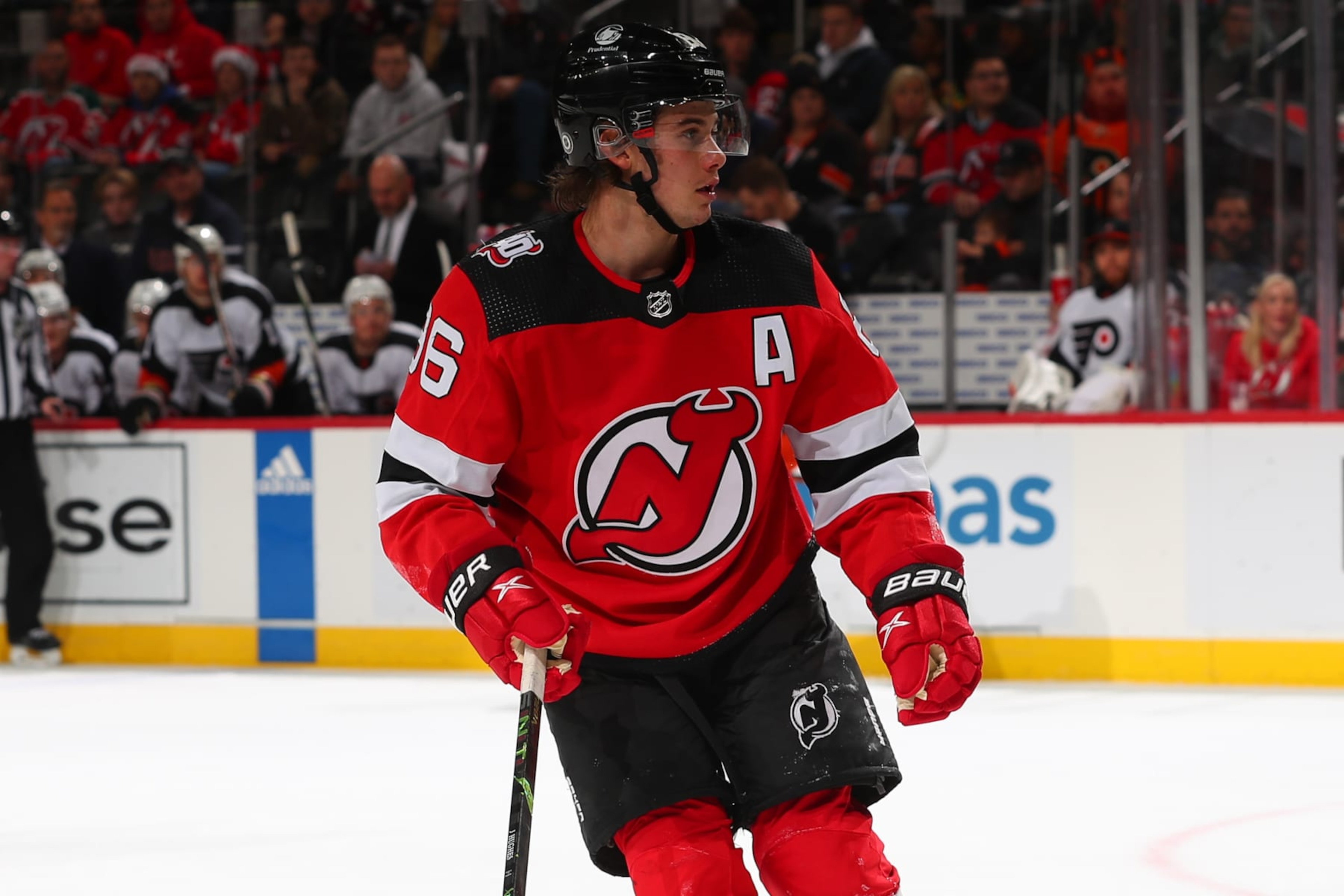 New Jersey Devils center Jack Hughes. New Jersey Devils center Jack Hughes.