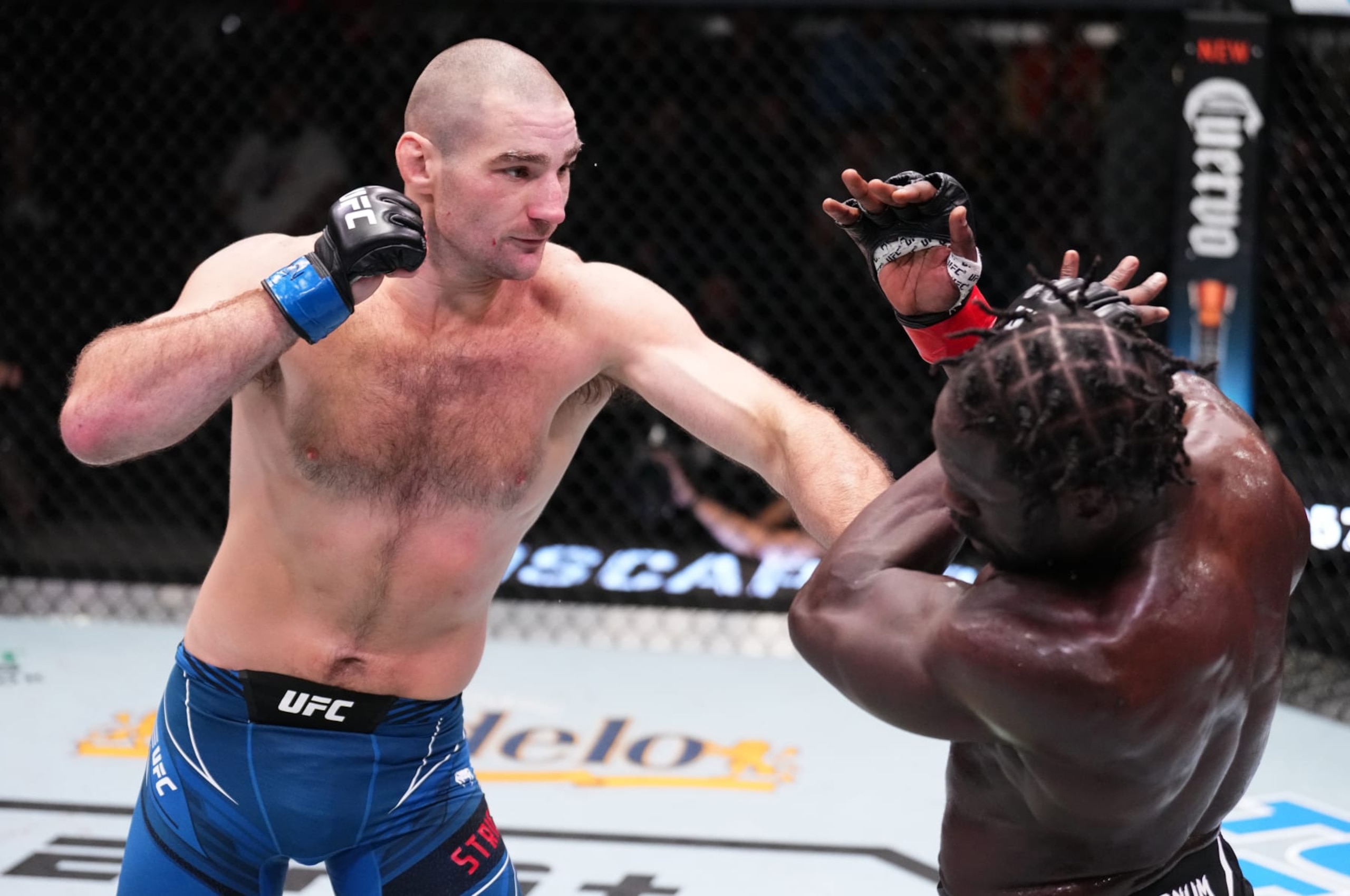 LAS VEGAS, NEVADA - DECEMBER 17: (L-R) \ss in a middleweight fight during the UFC Fight Night event at UFC APEX on December 17, 2022 in Las Vegas, Nevada. (Photo by Chris Unger/Zuffa LLC)