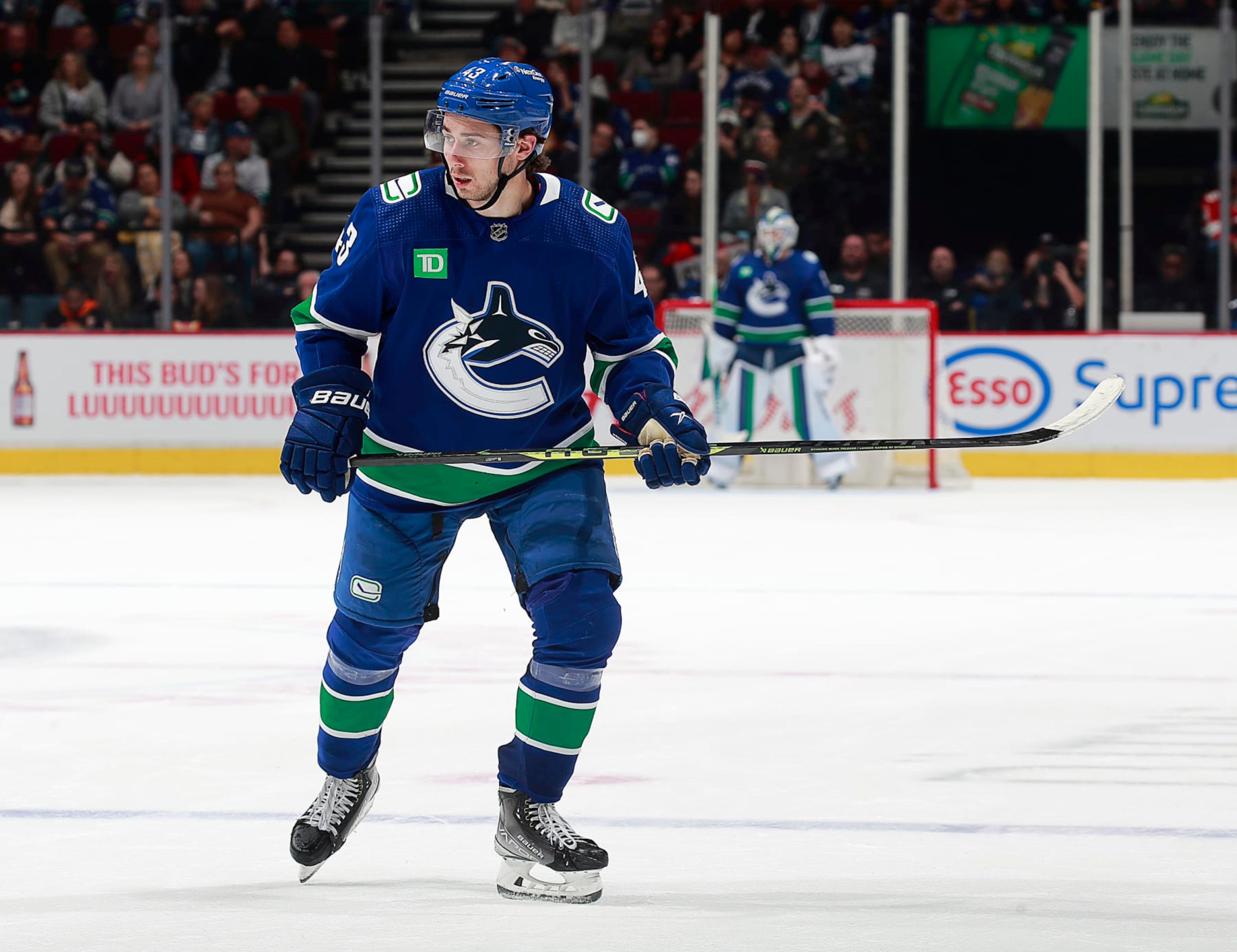 Vancouver Canucks defenseman Quinn Hughes. Vancouver Canucks defenseman Quinn Hughes.