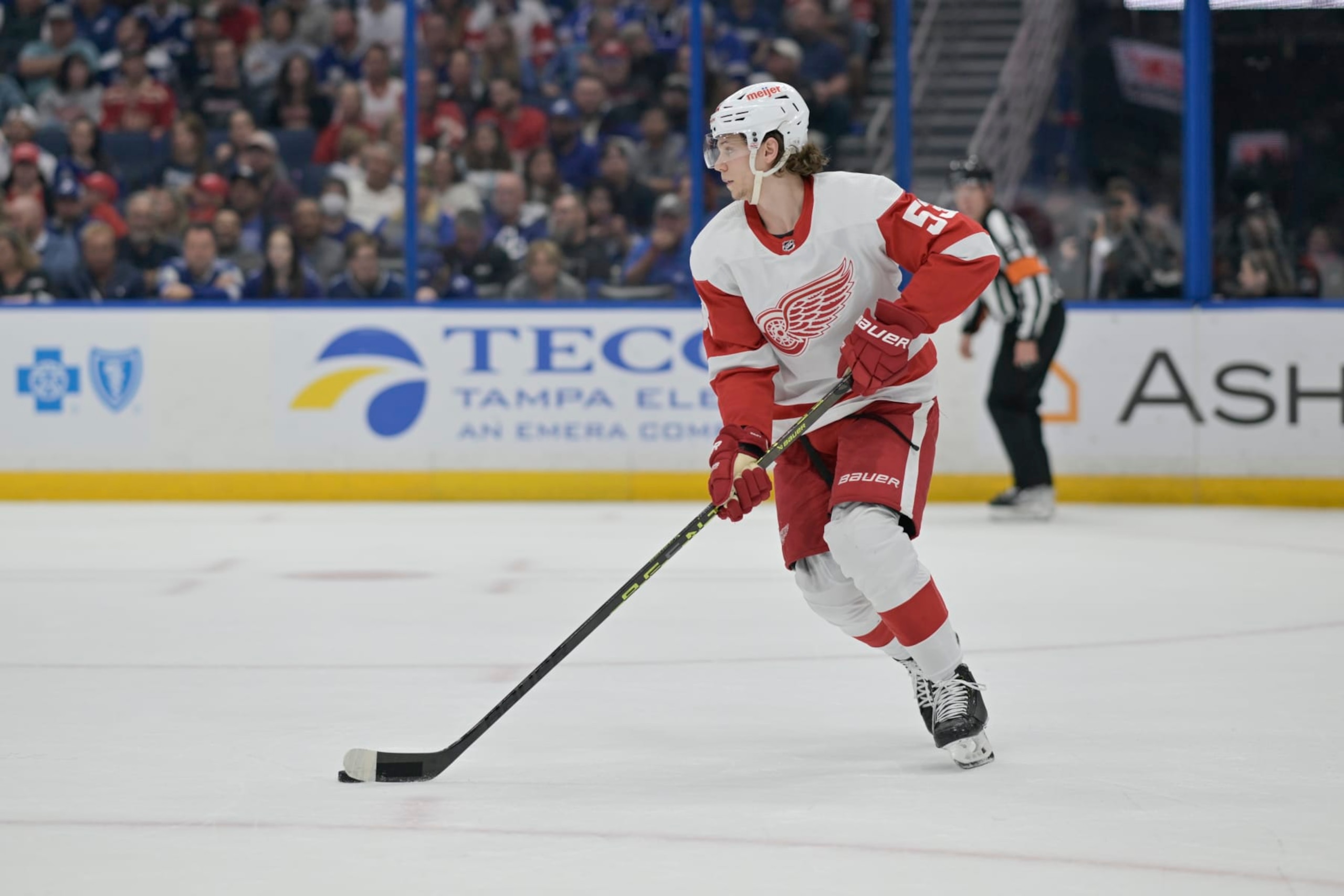 Detroit Red Wings defenseman Moritz Seider.