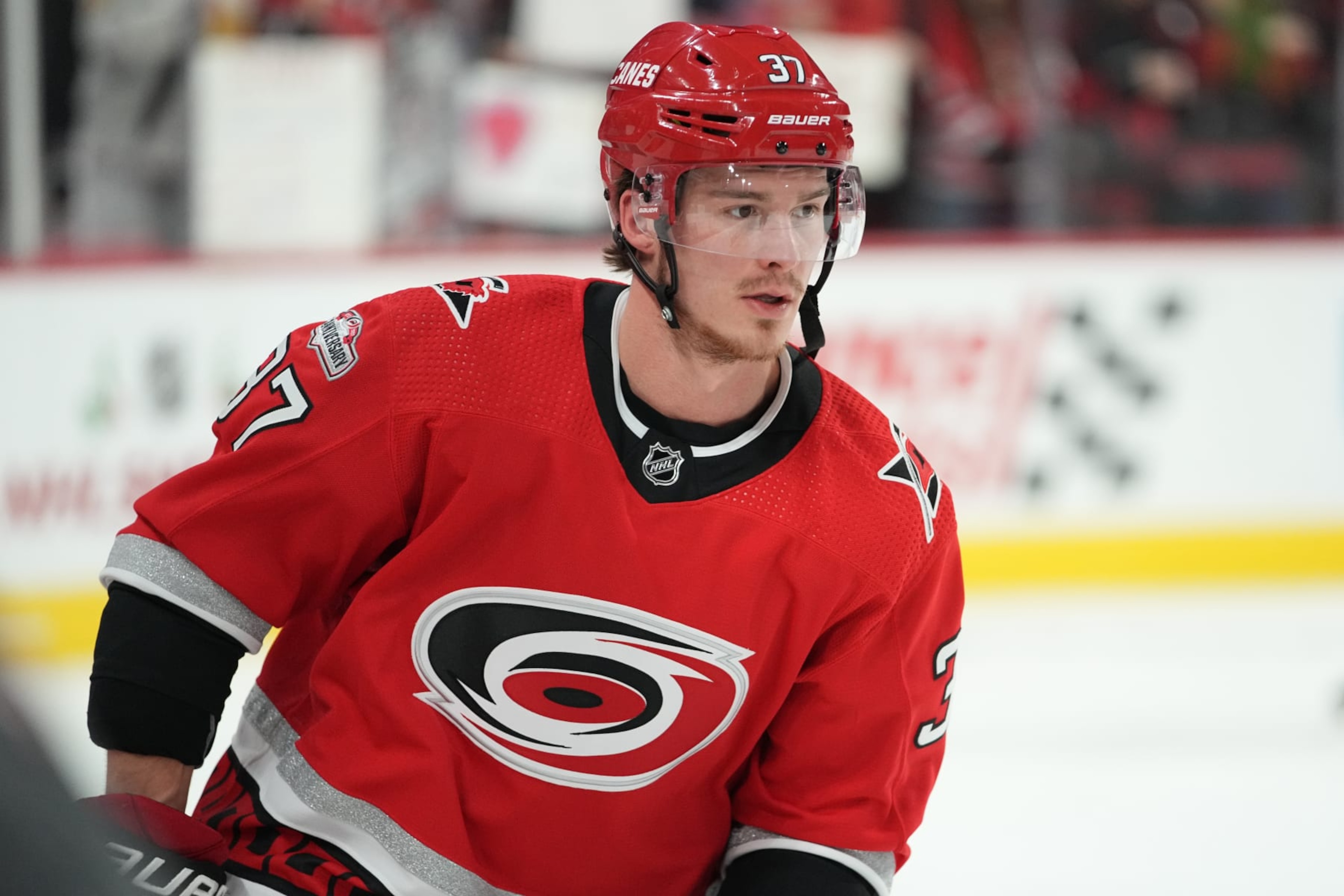 Carolina Hurricanes winger Andrei Svechnikov. Carolina Hurricanes winger Andrei Svechnikov.
