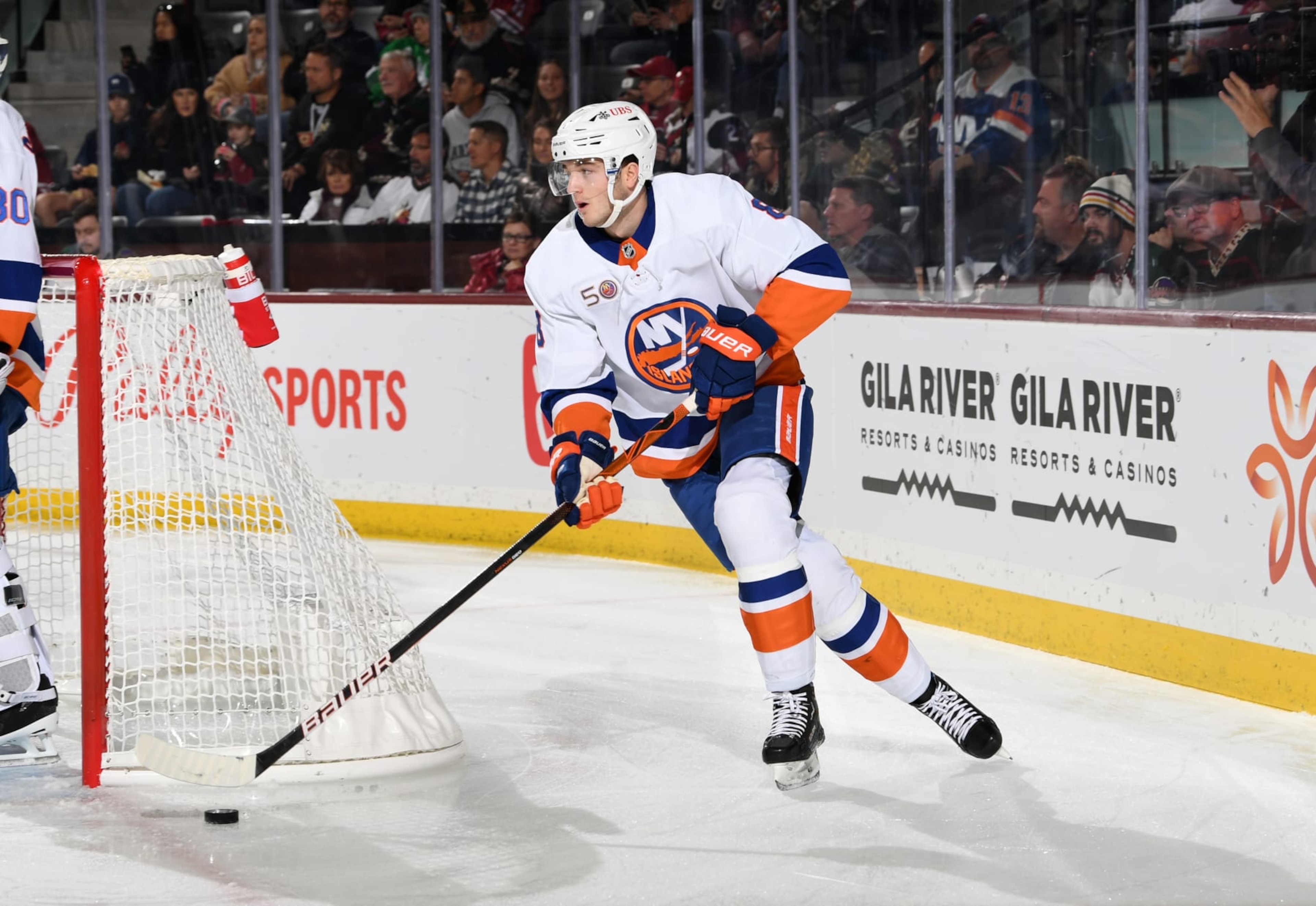 New York Islanders defenseman Noah Dobson. New York Islanders defenseman Noah Dobson.