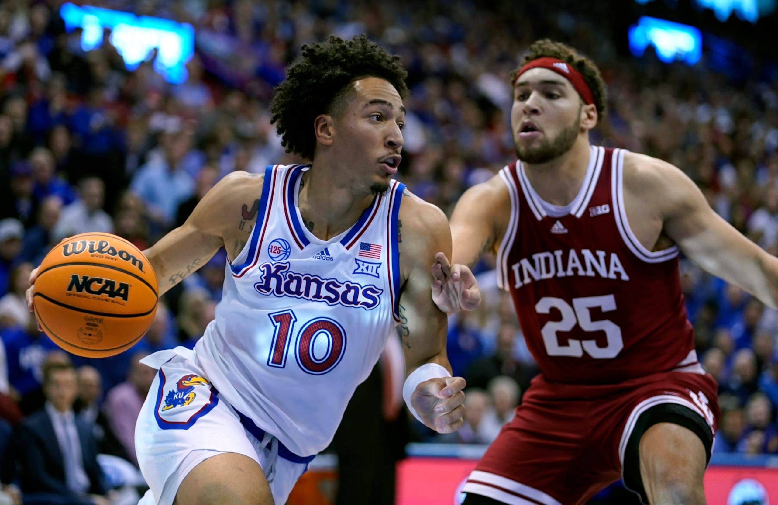 Kansas' Jalen Wilson and Indiana's Race Thompson
