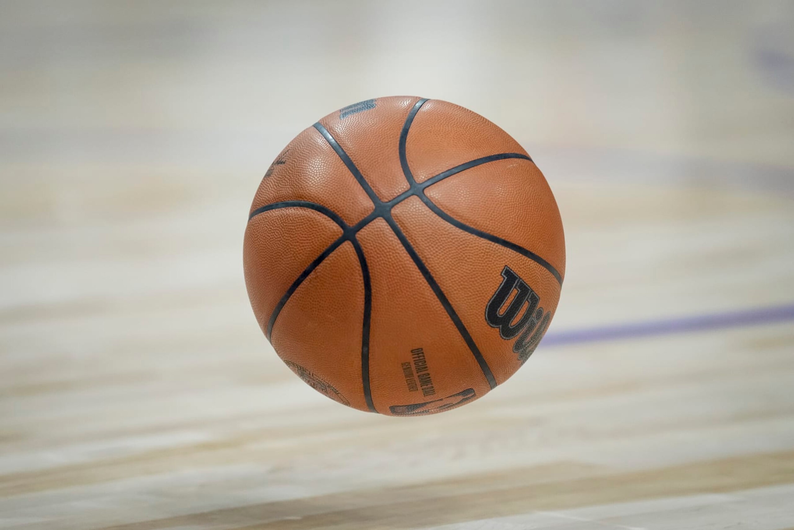 DETROIT, MICHIGAN - NOVEMBER 27: A Wilson brand basketball is pictured during the game between the Detroit Pistons and Cleveland Cavaliers at Little Caesars Arena on November 27, 2022 in Detroit, Michigan. NOTE TO USER: User expressly acknowledges and agrees that, by downloading and or using this photograph, User is consenting to the terms and conditions of the Getty Images License Agreement. (Photo by Nic Antaya/Getty Images)