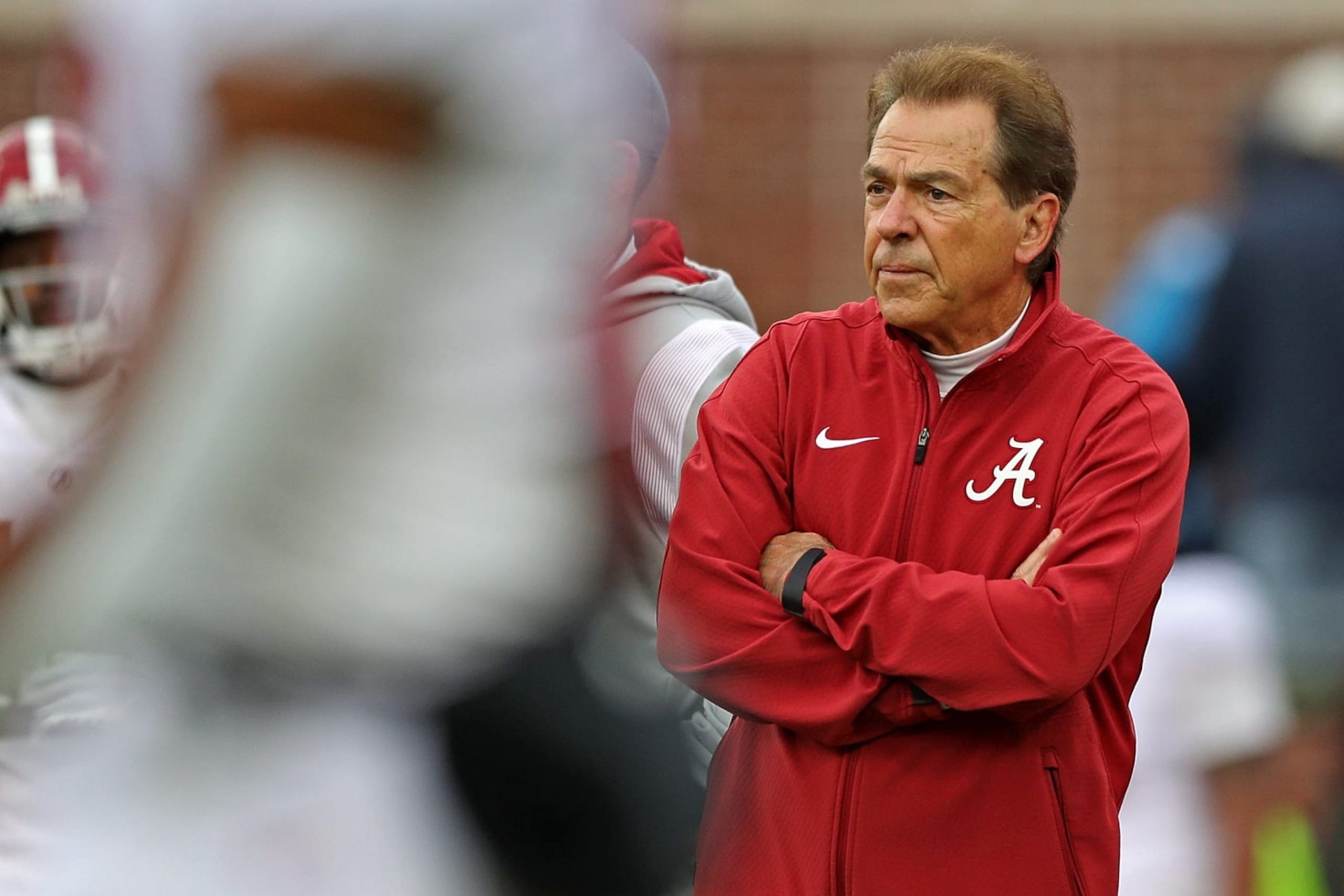 OXFORD, MISSISSIPPI - NOVEMBER 12: head coach Nick Saban of the Alabama Crimson Tide before the game against the Mississippi Rebels at Vaught-Hemingway Stadium on November 12, 2022 in Oxford, Mississippi. (Photo by Justin Ford/Getty Images) OXFORD, MISSISSIPPI - NOVEMBER 12: head coach Nick Saban of the Alabama Crimson Tide before the game against the Mississippi Rebels at Vaught-Hemingway Stadium on November 12, 2022 in Oxford, Mississippi. (Photo by Justin Ford/Getty Images)