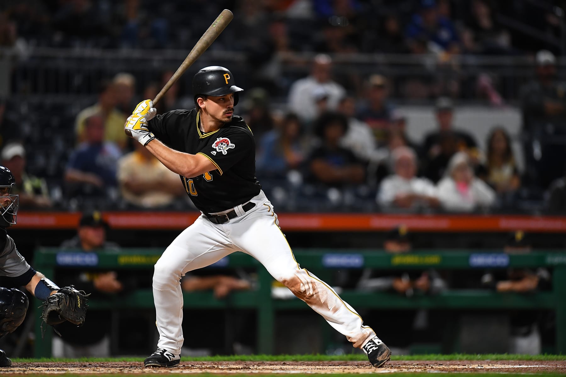 PITTSBURGH, PA - SEPTEMBER 18:  Bryan Reynolds #10 of the Pittsburgh Pirates in action during the game against the Seattle Mariners at PNC Park on September 18, 2019 in Pittsburgh, Pennsylvania. (Photo by Joe Sargent/Getty Images)