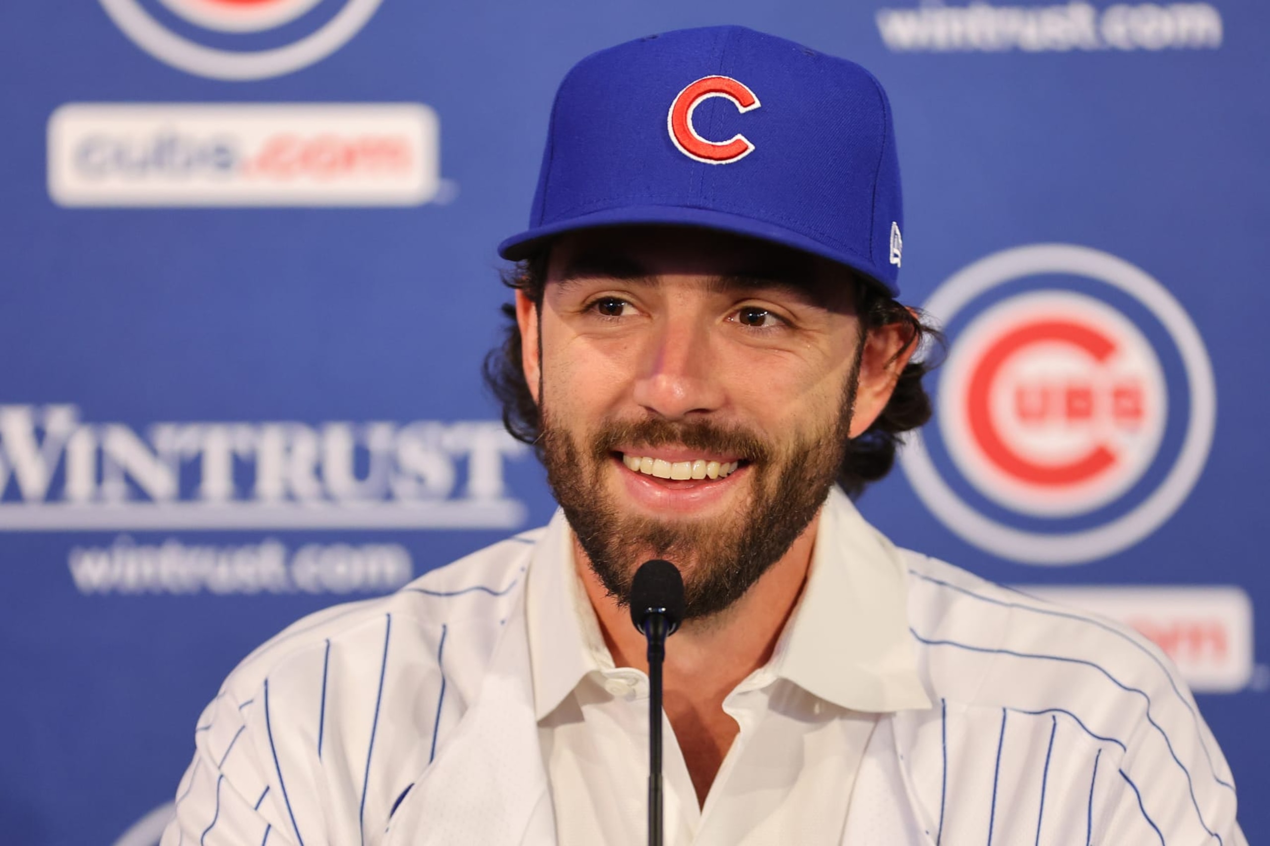 CHICAGO, ILLINOIS - DECEMBER 21: Dansby Swanson #7 of the Chicago Cubs speaks to the media during his introductory press conference at Wrigley Field on December 21, 2022 in Chicago, Illinois. (Photo by Michael Reaves/Getty Images) CHICAGO, ILLINOIS - DECEMBER 21: Dansby Swanson #7 of the Chicago Cubs speaks to the media during his introductory press conference at Wrigley Field on December 21, 2022 in Chicago, Illinois. (Photo by Michael Reaves/Getty Images)