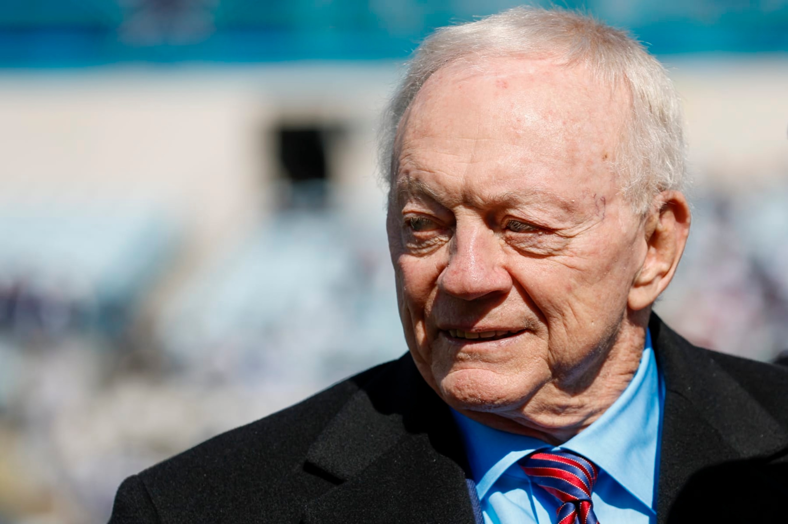 JACKSONVILLE, FL - DECEMBER 18: Dallas Cowboys owner Jerry Jones looks on during the game between the Dallas Cowboys and the Jacksonville Jaguars on December 18, 2022 at tIAA Bank Field in Jacksonville, Fl. (Photo by David Rosenblum/Icon Sportswire via Getty Images)