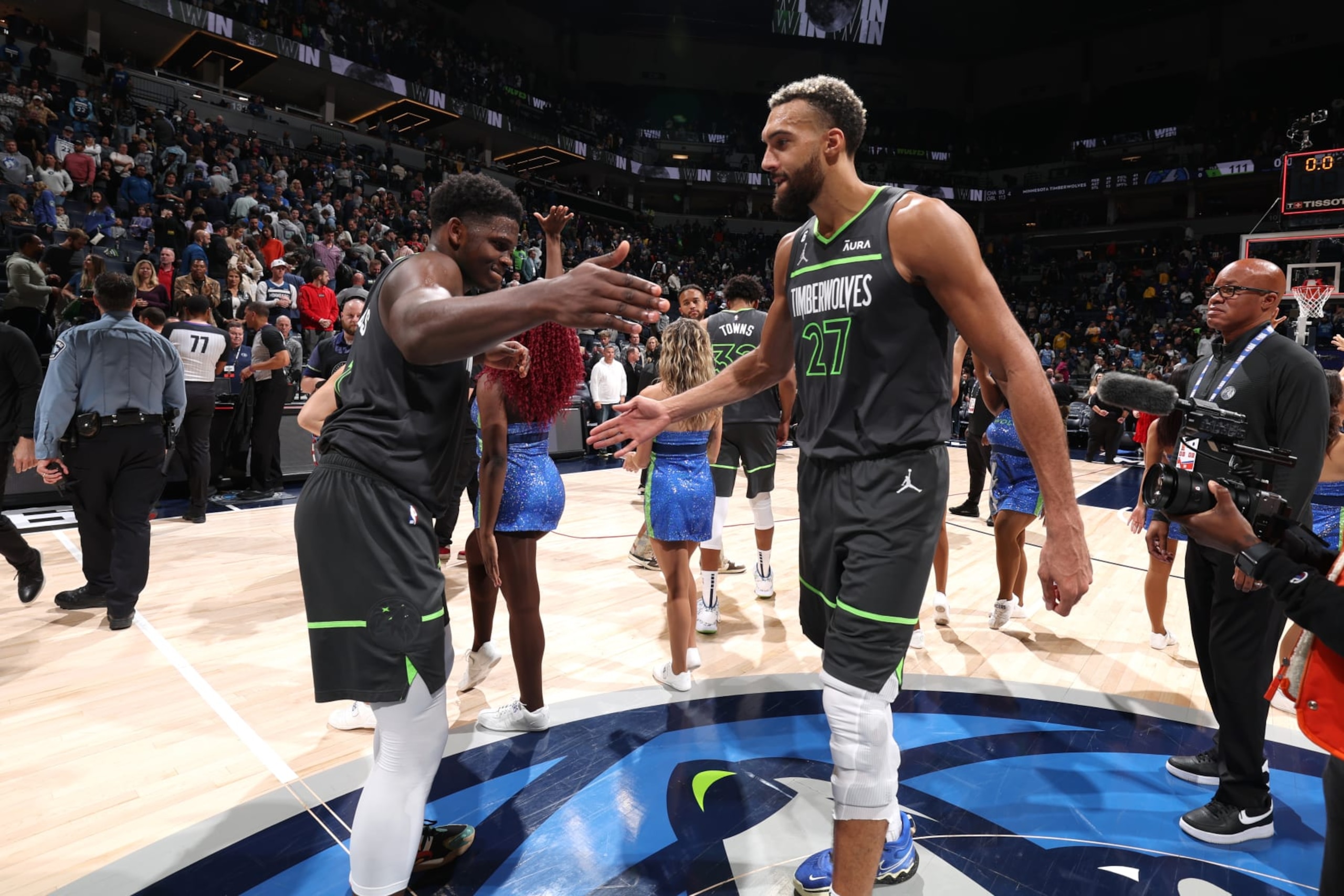 Anthony Edwards (left) and Rudy Gobert Anthony Edwards (left) and Rudy Gobert