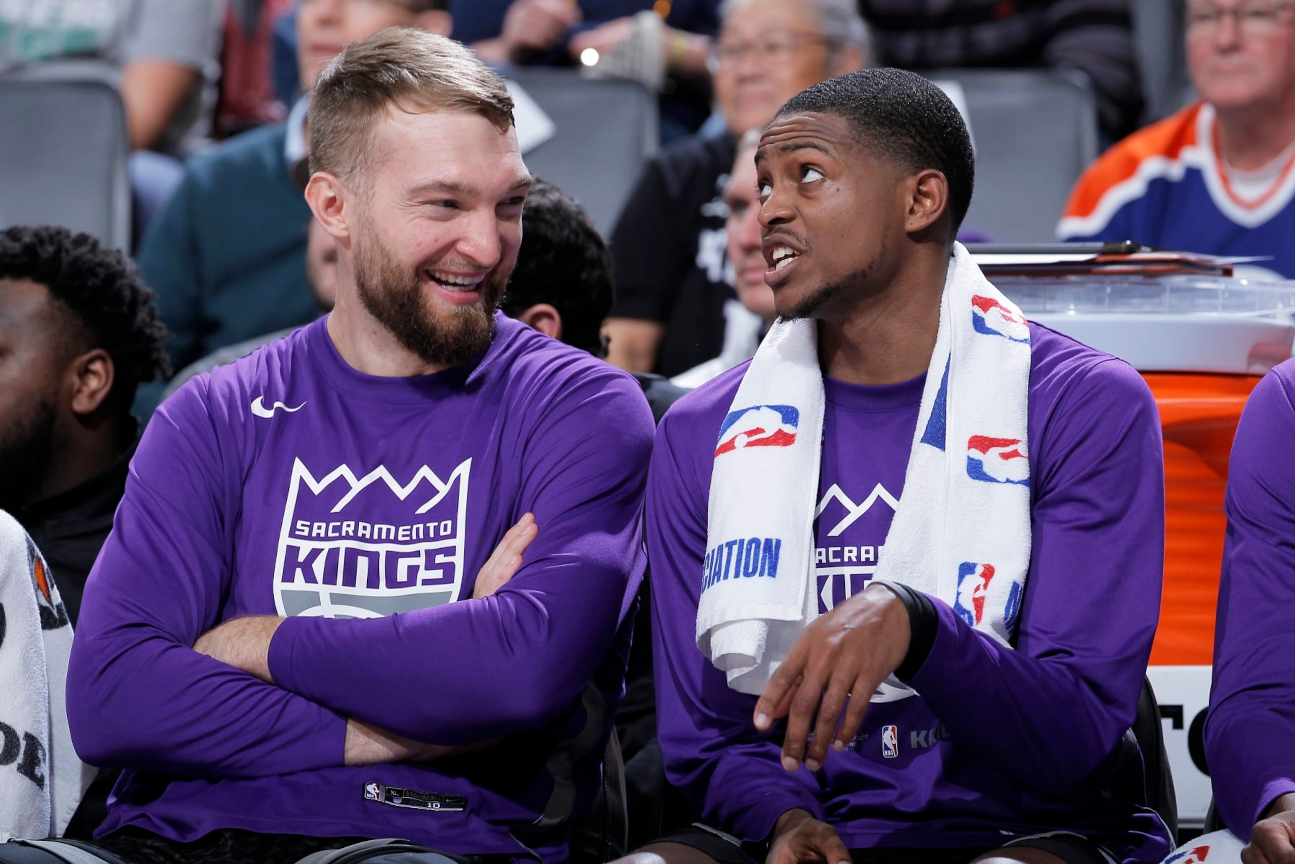 Domantas Sabonis (left) and De'Aaron Fox Domantas Sabonis (left) and De'Aaron Fox