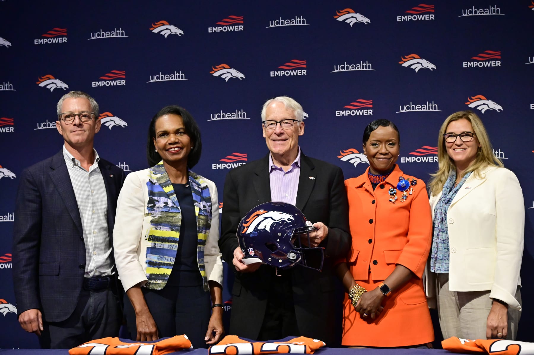 From left, Greg Penner, Condoleezza Rice, Rob Walton, Mellody Hobson and Carrie Walton-Penner 