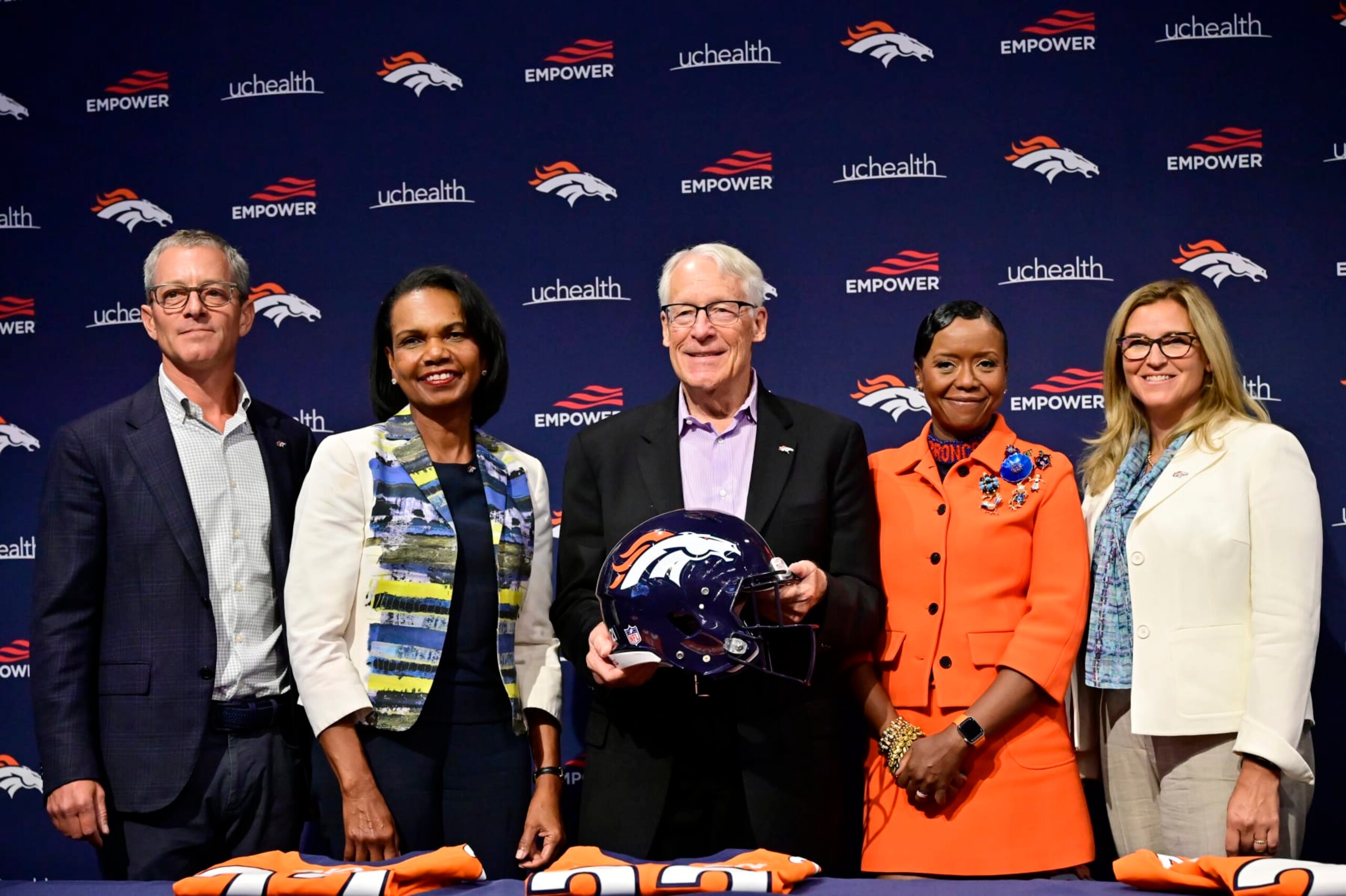From left, Greg Penner, Condoleezza Rice, Rob Walton, Mellody Hobson and Carrie Walton-Penner 