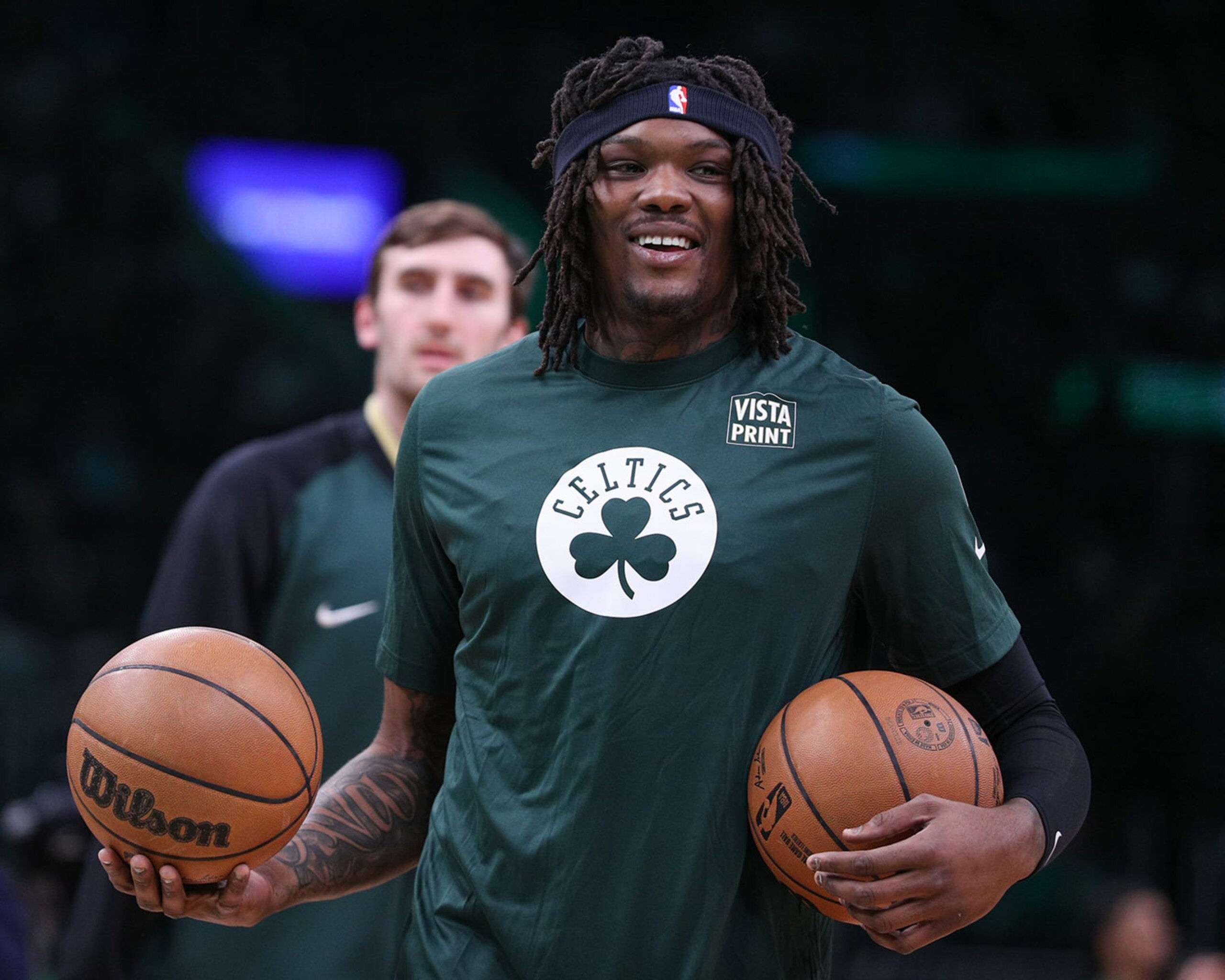 BOSTON, MA - DECEMBER 25: Robert Williams III #44 of the Boston Celtics smiles before the game against the Milwaukee Bucks on December 25, 2022 at the TD Garden in Boston, Massachusetts. NOTE TO USER: User expressly acknowledges and agrees that, by downloading and or using this photograph, User is consenting to the terms and conditions of the Getty Images License Agreement. Mandatory Copyright Notice: Copyright 2022 NBAE (Photo by Chris Marion/NBAE via Getty Images) BOSTON, MA - DECEMBER 25: Robert Williams III #44 of the Boston Celtics smiles before the game against the Milwaukee Bucks on December 25, 2022 at the TD Garden in Boston, Massachusetts. NOTE TO USER: User expressly acknowledges and agrees that, by downloading and or using this photograph, User is consenting to the terms and conditions of the Getty Images License Agreement. Mandatory Copyright Notice: Copyright 2022 NBAE (Photo by Chris Marion/NBAE via Getty Images)