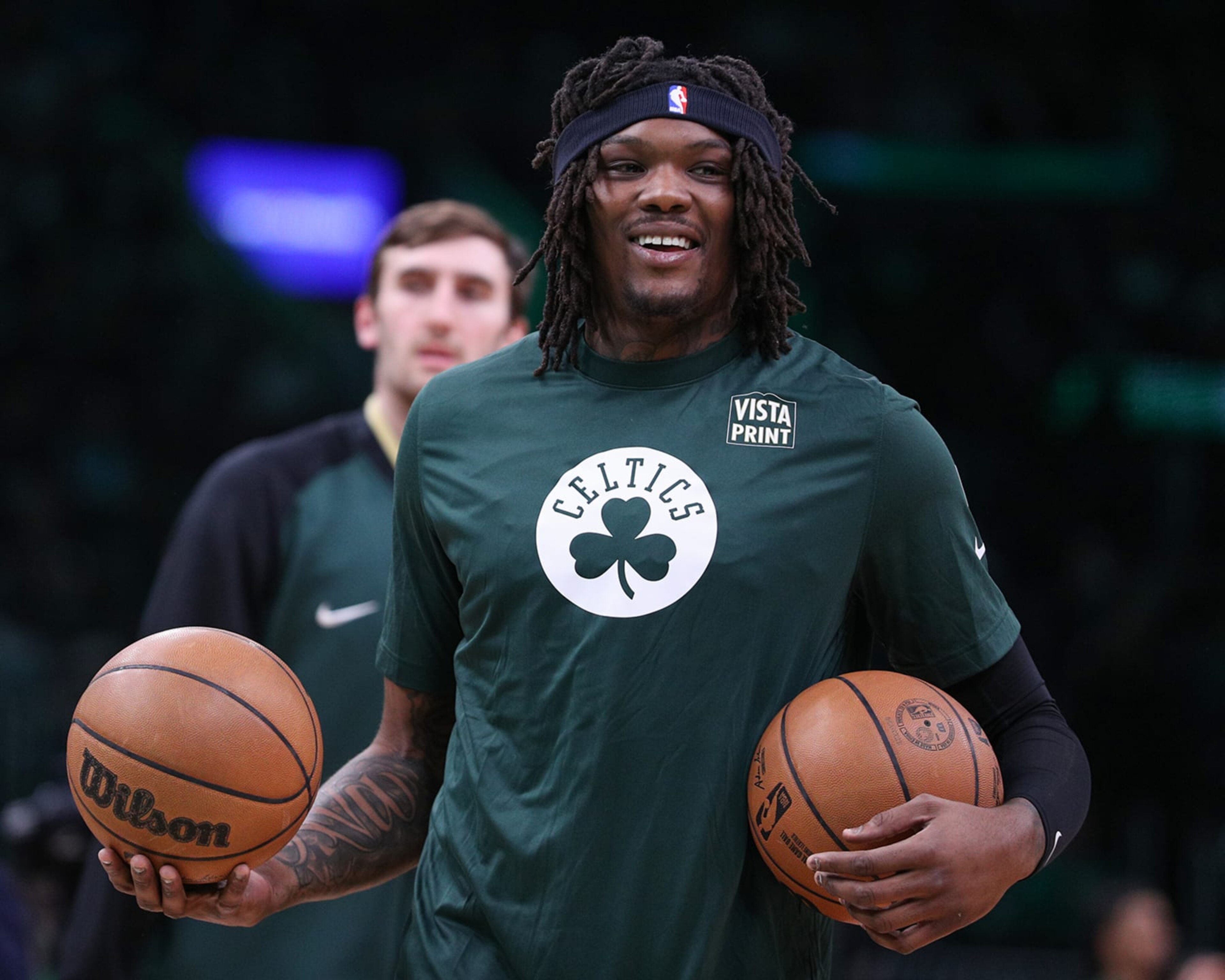 BOSTON, MA - DECEMBER 25:  Robert Williams III #44 of the Boston Celtics smiles before the game against the Milwaukee Bucks  on December 25, 2022 at the TD Garden in Boston, Massachusetts.  NOTE TO USER: User expressly acknowledges and agrees that, by downloading and or using this photograph, User is consenting to the terms and conditions of the Getty Images License Agreement. Mandatory Copyright Notice: Copyright 2022 NBAE  (Photo by Chris Marion/NBAE via Getty Images)