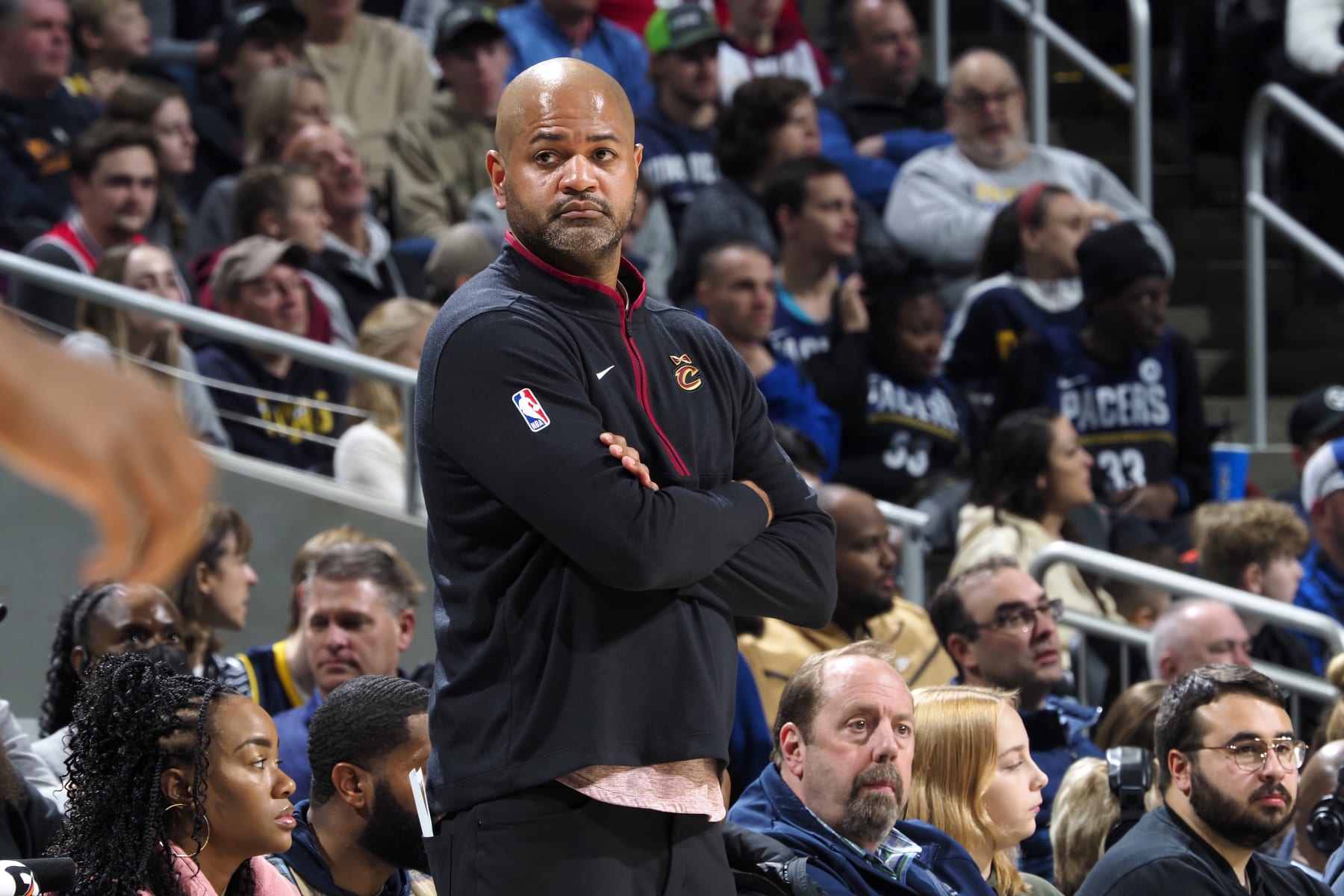 INDIANAPOLIS, IN - DECEMBER 29: Head Coach John-Blair Bickerstaff of the Cleveland Cavaliers looks on during the game against the Indiana Pacers on December 29, 2022 at Gainbridge Fieldhouse in Indianapolis, Indiana. NOTE TO USER: User expressly acknowledges and agrees that, by downloading and or using this Photograph, user is consenting to the terms and conditions of the Getty Images License Agreement. Mandatory Copyright Notice: Copyright 2022 NBAE (Photo by Ron Hoskins/NBAE via Getty Images) INDIANAPOLIS, IN - DECEMBER 29: Head Coach John-Blair Bickerstaff of the Cleveland Cavaliers looks on during the game against the Indiana Pacers on December 29, 2022 at Gainbridge Fieldhouse in Indianapolis, Indiana. NOTE TO USER: User expressly acknowledges and agrees that, by downloading and or using this Photograph, user is consenting to the terms and conditions of the Getty Images License Agreement. Mandatory Copyright Notice: Copyright 2022 NBAE (Photo by Ron Hoskins/NBAE via Getty Images)