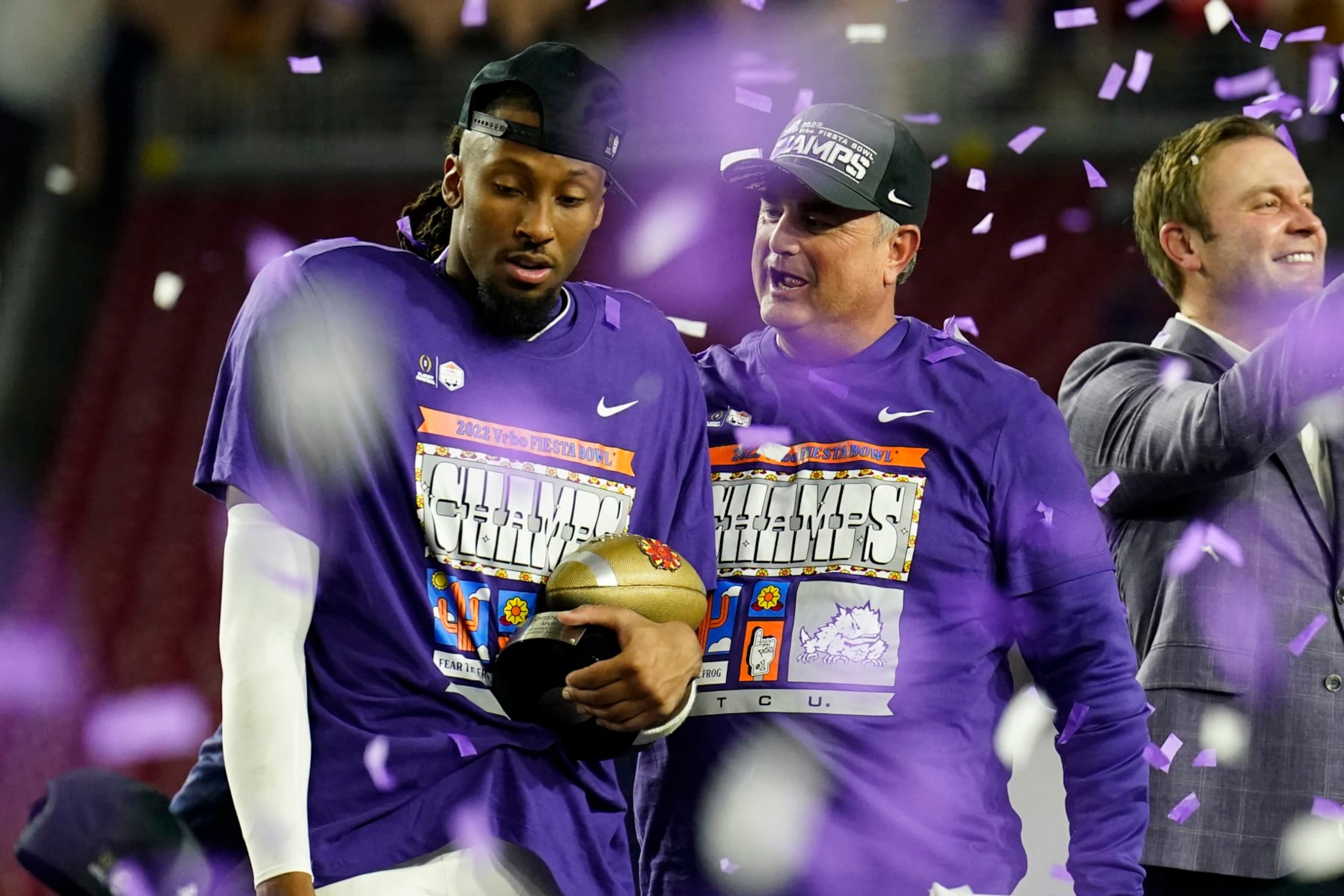 Johnston and head coach Sonny Dykes