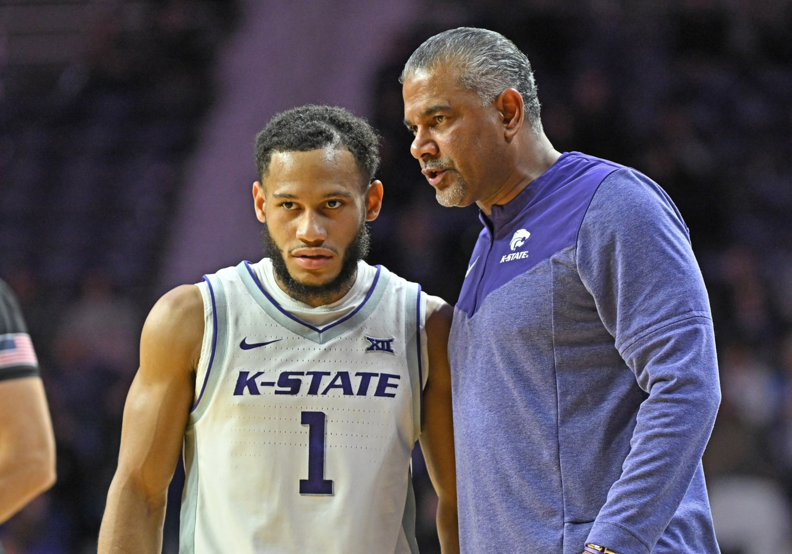 Kansas State's Markquis Nowell and Jerome Tang Kansas State's Markquis Nowell and Jerome Tang