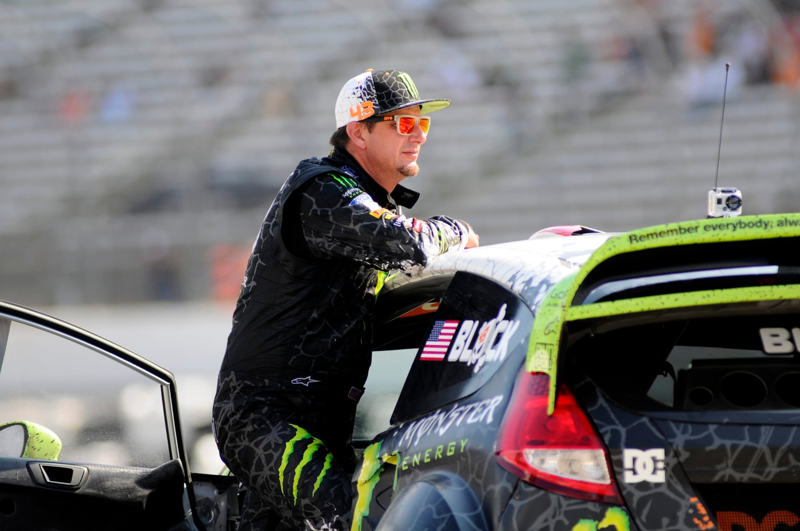 Ken Block during the Hoon Kaboom Global Rally Cross race at Texas Motor Speedway in Ft. Worth, Tx. Saturday, June 9, 2012. (AP Photo/Ralph Lauer) Ken Block during the Hoon Kaboom Global Rally Cross race at Texas Motor Speedway in Ft. Worth, Tx. Saturday, June 9, 2012. (AP Photo/Ralph Lauer)