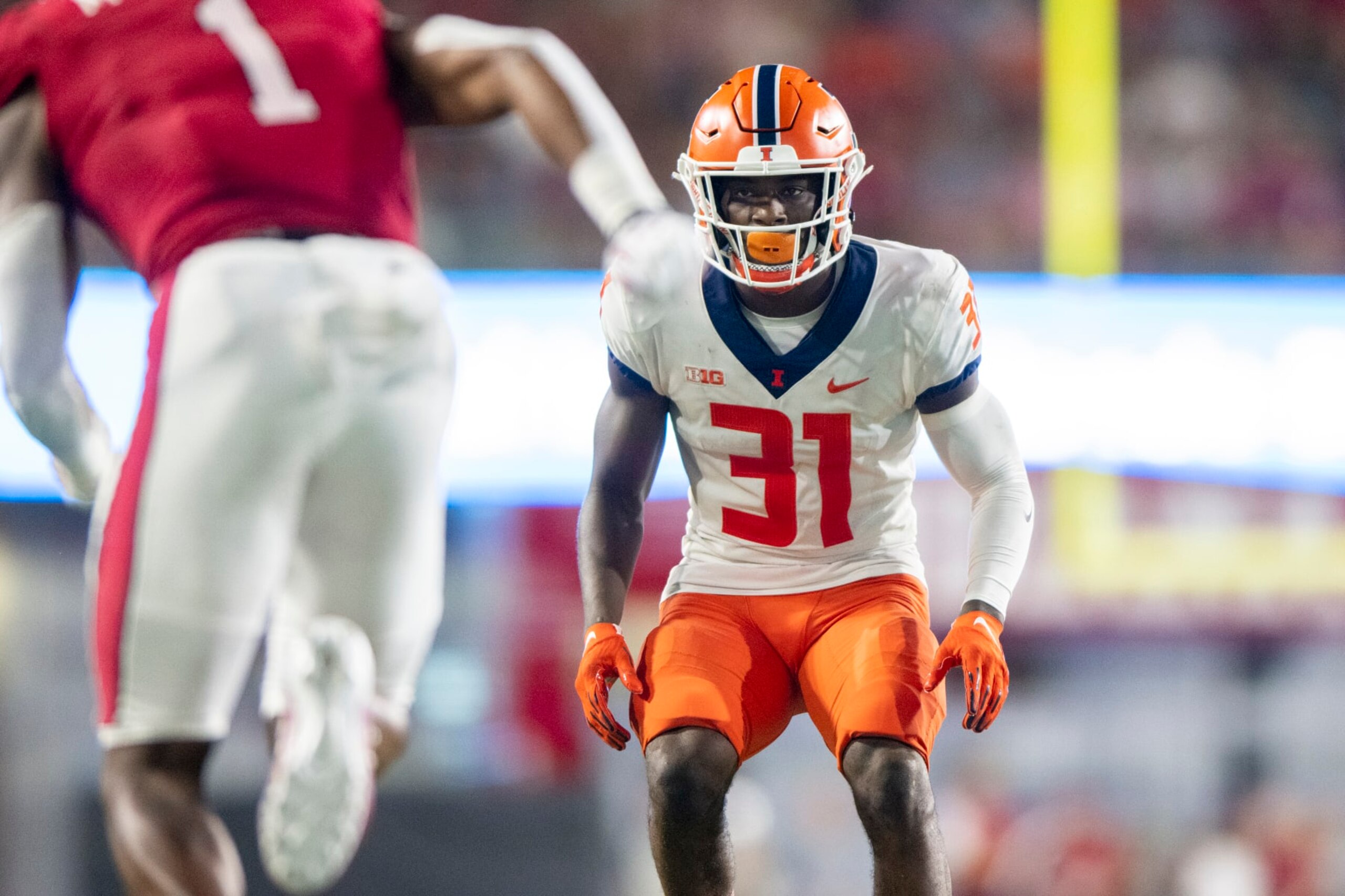 Illinois defensive back Devon Witherspoon (31) during an NCAA football game against the Indiana on Friday, Sept. 2, 2022, in West Bloomington, Ind. (AP Photo/Doug McSchooler) Illinois defensive back Devon Witherspoon (31) during an NCAA football game against the Indiana on Friday, Sept. 2, 2022, in West Bloomington, Ind. (AP Photo/Doug McSchooler)
