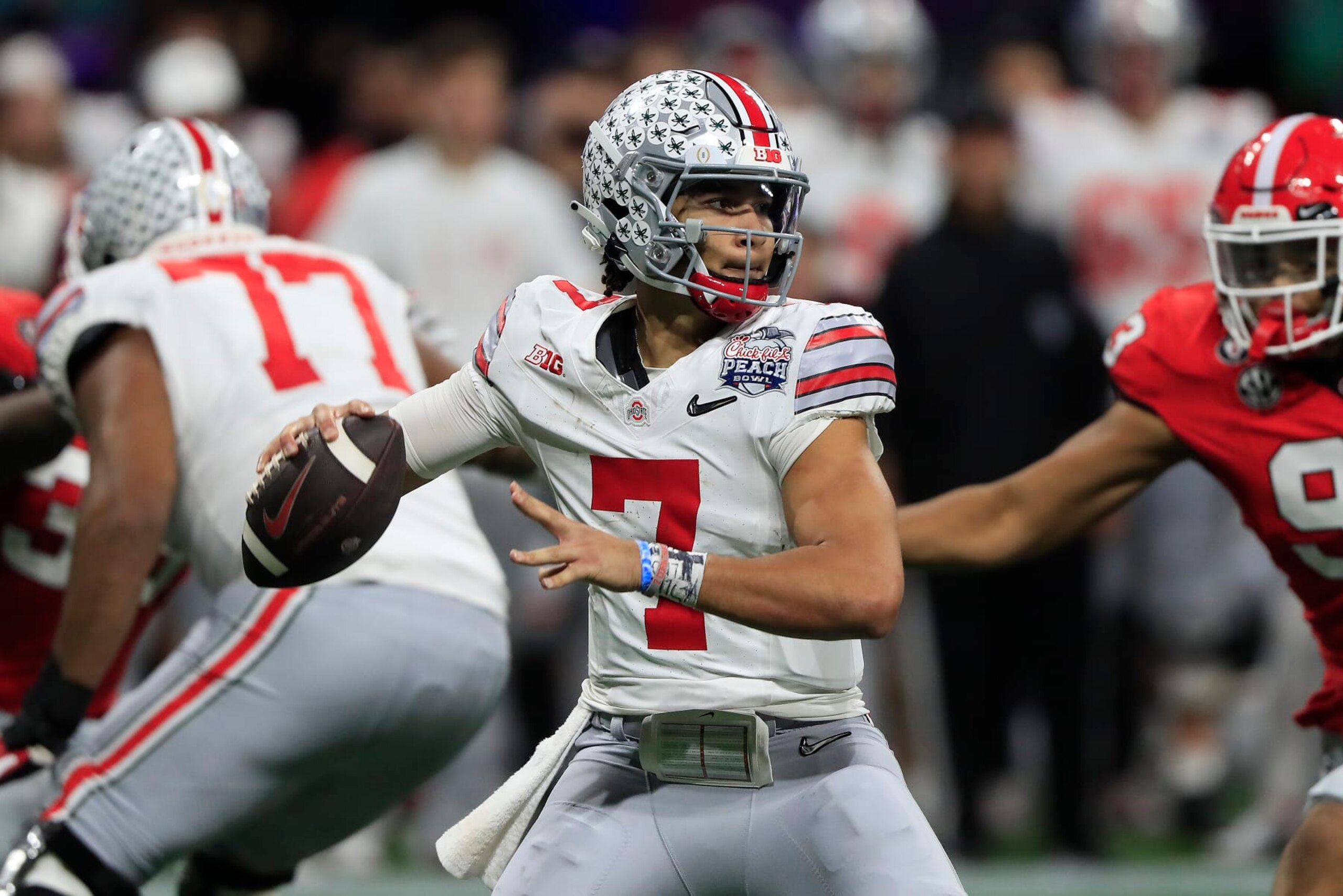 C.J. Stroud put on a show against Georgia in the College Football Playoff. C.J. Stroud put on a show against Georgia in the College Football Playoff.