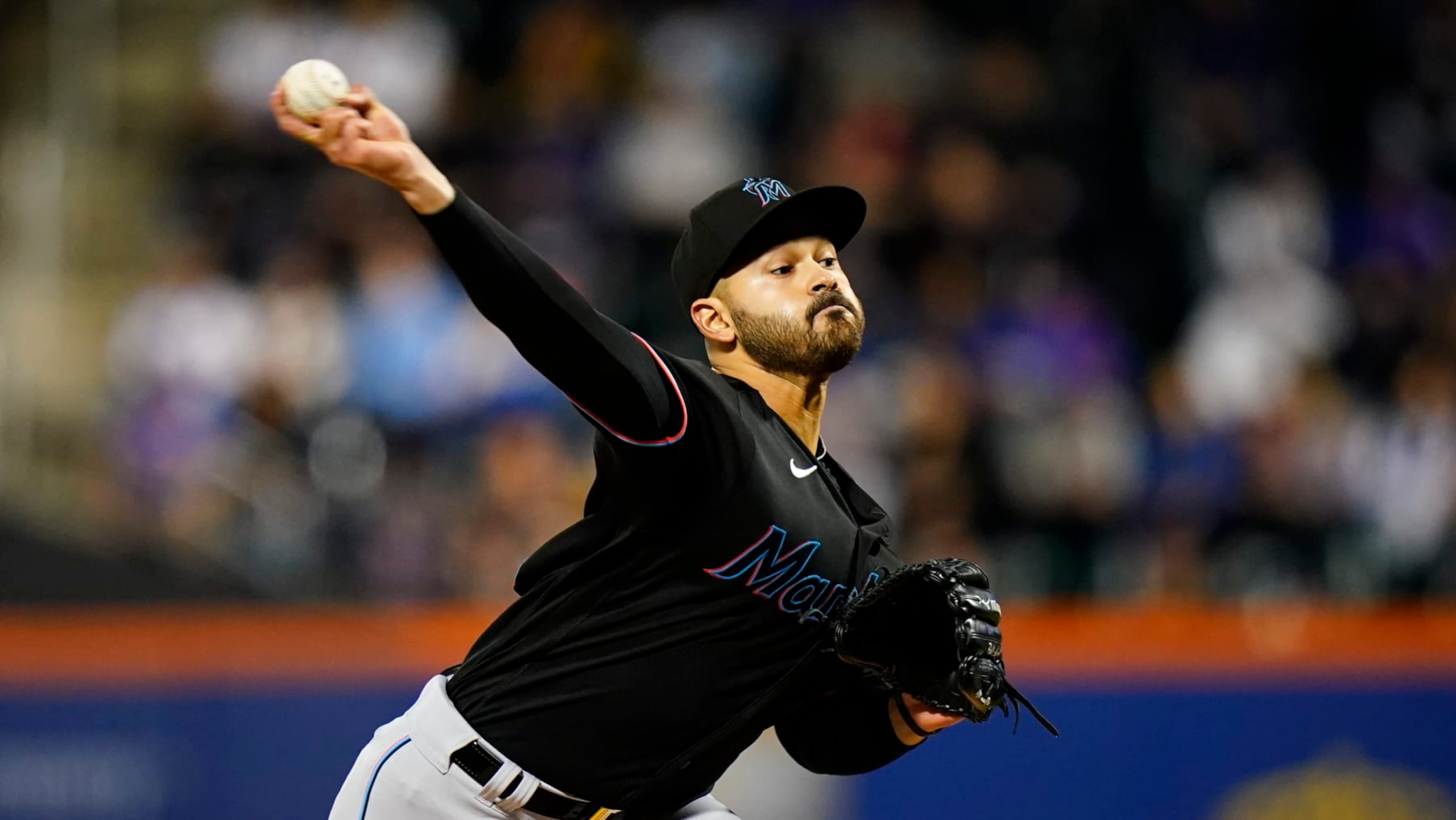 Miami Marlins' Pablo Lopez pitches during the first inning of a baseball game against the New York Mets Tuesday, Sept. 27, 2022, in New York. (AP Photo/Frank Franklin II) Miami Marlins' Pablo Lopez pitches during the first inning of a baseball game against the New York Mets Tuesday, Sept. 27, 2022, in New York. (AP Photo/Frank Franklin II)