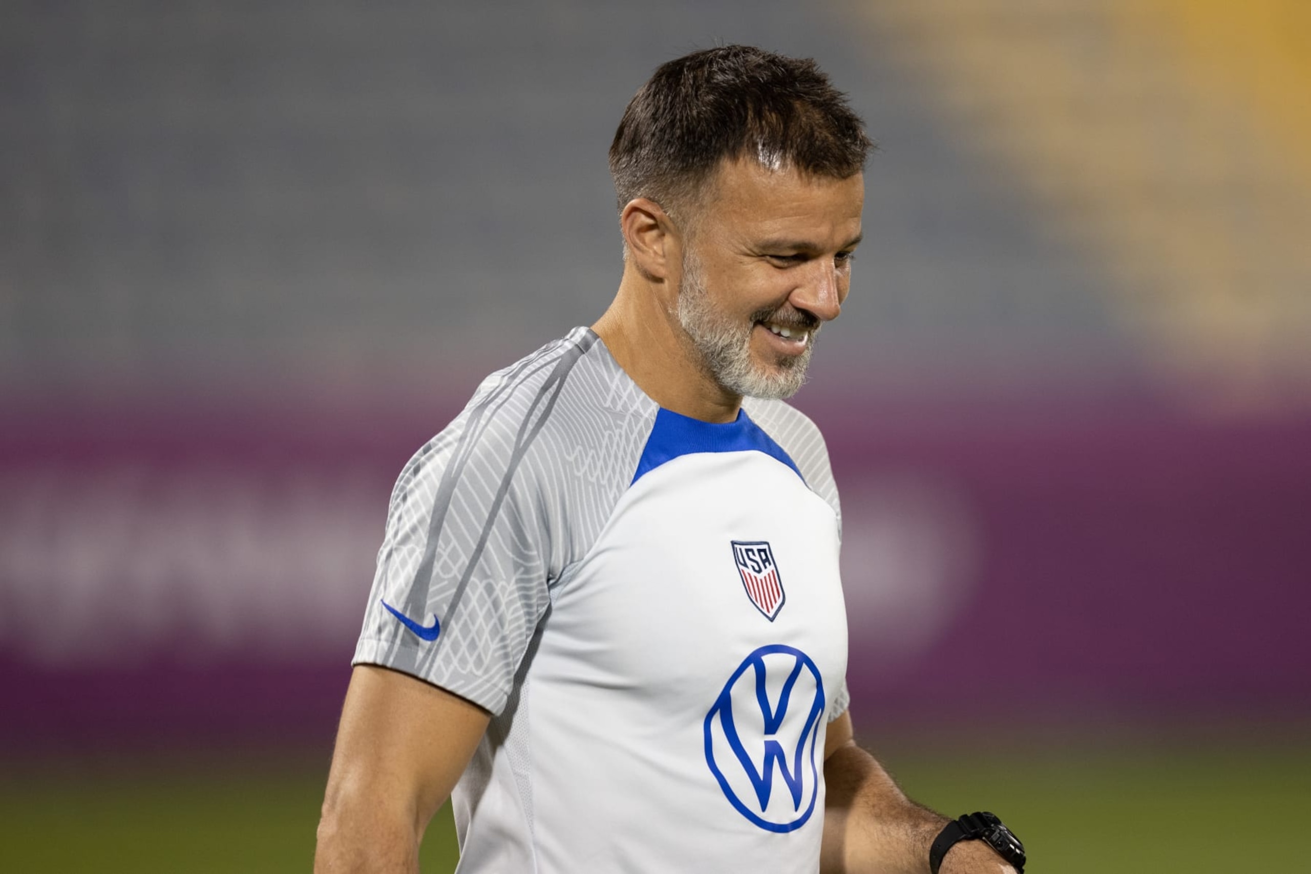 DOHA, QATAR - DECEMBER 1: Anthony Hudson of the United States during a training session at Al-Gharafa SC Stadium on December 1, 2022 in Doha, Qatar. (Photo by John Dorton/ISI Photos/Getty Images) DOHA, QATAR - DECEMBER 1: Anthony Hudson of the United States during a training session at Al-Gharafa SC Stadium on December 1, 2022 in Doha, Qatar. (Photo by John Dorton/ISI Photos/Getty Images)