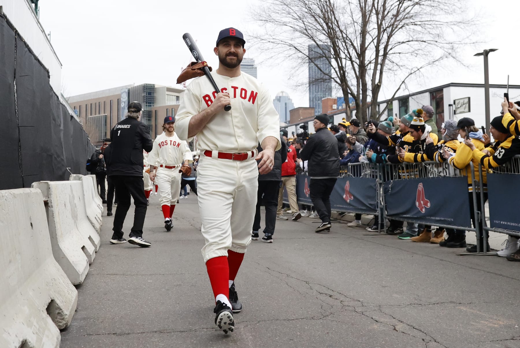 BOSTON, MA - JANUARY 02: Boston Bruins winger Nick Foligno (17) before the 2023 NHL Winter Classic between the Boston bruins and the Pittsburgh Penguins on January 2, 2023, at Fenway Park in Boston, Massachusetts. (Photo by Fred Kfoury III/Icon Sportswire via Getty Images)