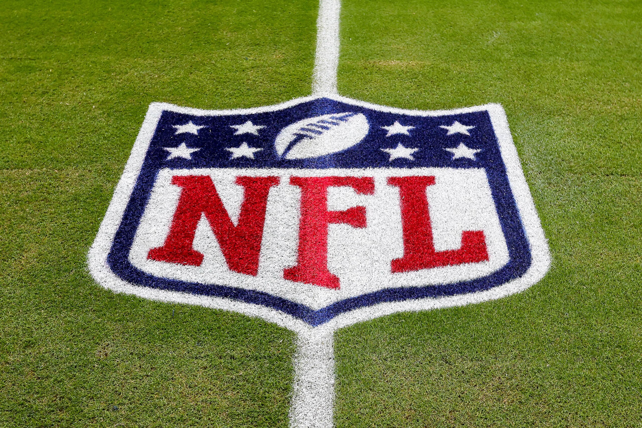 MIAMI GARDENS, FLORIDA - DECEMBER 25: The NFL logo is seen on the field prior to a game between the Green Bay Packers and Miami Dolphins at Hard Rock Stadium on December 25, 2022 in Miami Gardens, Florida. (Photo by Megan Briggs/Getty Images)
