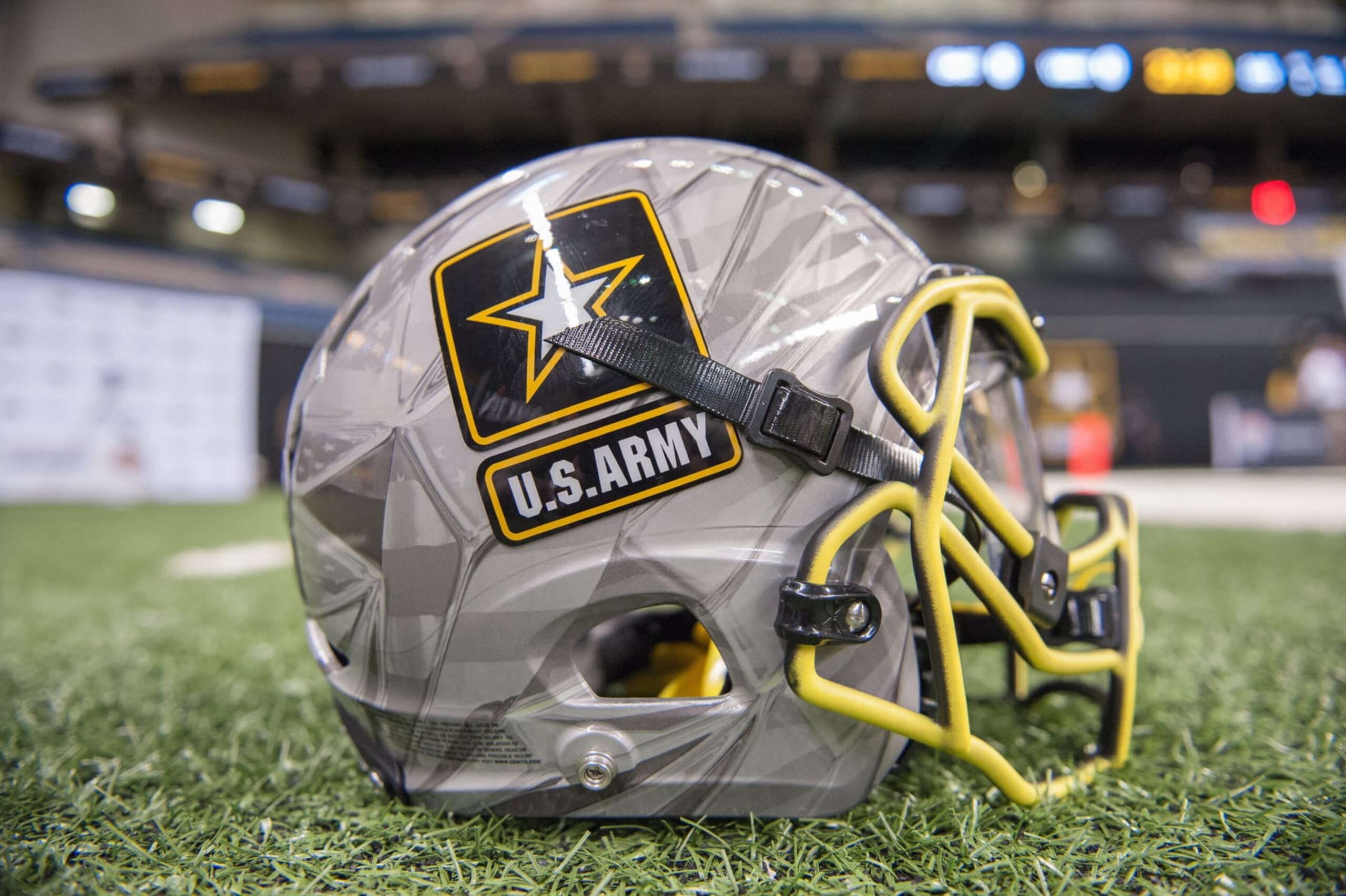 January 9, 2016: US Army All-American Bowl helmet the Alamo Dome in San Antonio, Texas. (Photo by Torrey Purvey/Icon Sportswire) (Photo by Torrey Purvey/Icon Sportswire/Corbis/Icon Sportswire via Getty Images)