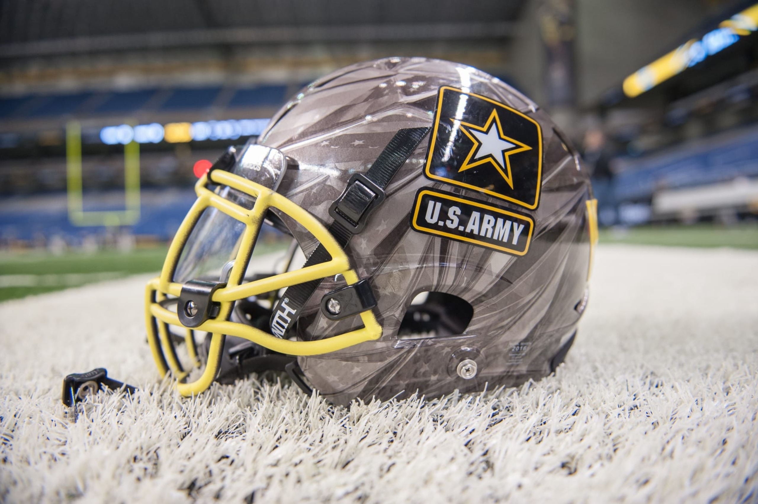 January 9, 2016: US Army All-American Bowl helmet the Alamo Dome in San Antonio, Texas. (Photo by Torrey Purvey/Icon Sportswire) (Photo by Torrey Purvey/Icon Sportswire/Corbis/Icon Sportswire via Getty Images)