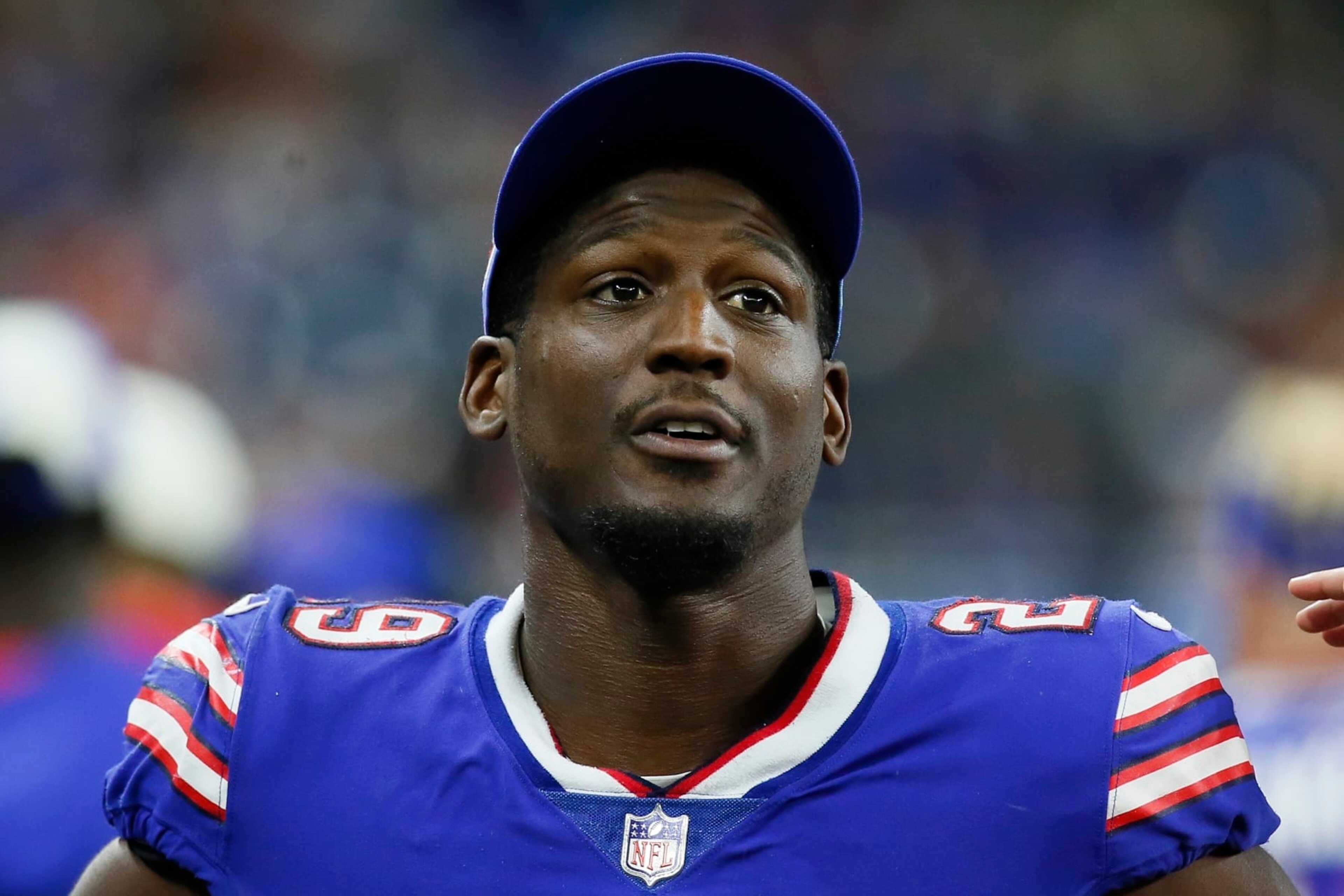 Buffalo Bills cornerback Xavier Rhodes (29) during the second half of an NFL football game against the Cleveland Browns, Sunday, Nov. 20, 2022, in Detroit. (AP Photo/Duane Burleson) Buffalo Bills cornerback Xavier Rhodes (29) during the second half of an NFL football game against the Cleveland Browns, Sunday, Nov. 20, 2022, in Detroit. (AP Photo/Duane Burleson)