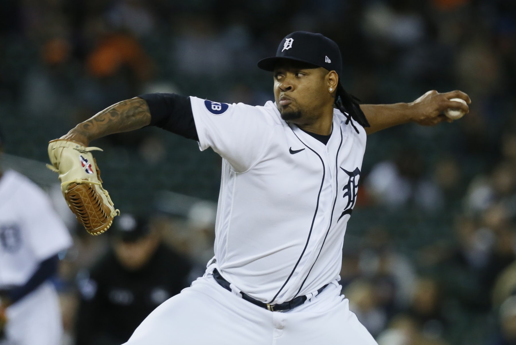 DETROIT, MI -  OCTOBER 1:  Gregory Soto #65 of the Detroit Tigers pitches against the Minnesota Twins at Comerica Park on October 1, 2022, in Detroit, Michigan. (Photo by Duane Burleson/Getty Images)