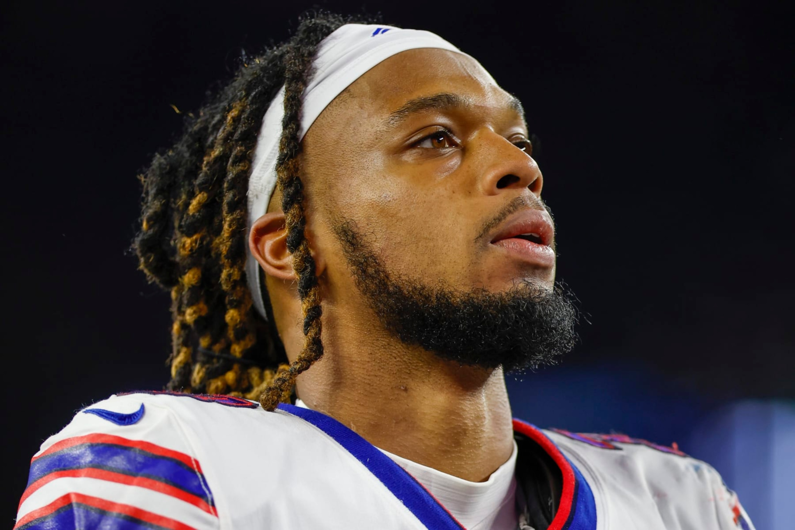 FILE - Buffalo Bills defensive back Damar Hamlin (3) leaves the field after an NFL football game against the New England Patriots, Thursday, Dec. 1, 2022, in Foxborough, Mass. Quick on-the-field emergency care from well-rehearsed medical personnel is widely credited with helping save Damar Hamlinโs life. But whether his cardiac arrest could have been prevented is much less certain. (AP Photo/Greg M. Cooper, File) FILE - Buffalo Bills defensive back Damar Hamlin (3) leaves the field after an NFL football game against the New England Patriots, Thursday, Dec. 1, 2022, in Foxborough, Mass. Quick on-the-field emergency care from well-rehearsed medical personnel is widely credited with helping save Damar Hamlinโs life. But whether his cardiac arrest could have been prevented is much less certain. (AP Photo/Greg M. Cooper, File)