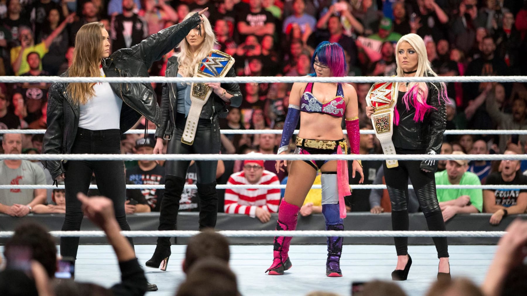 Who looks like the 2018 Royal Rumble winner here, Asuka or Ronda Rousey? 