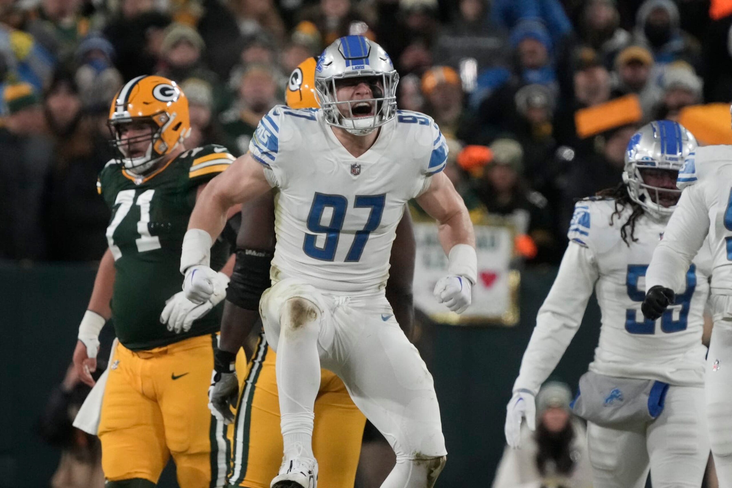 Detroit Lions defensive end Aidan Hutchinson